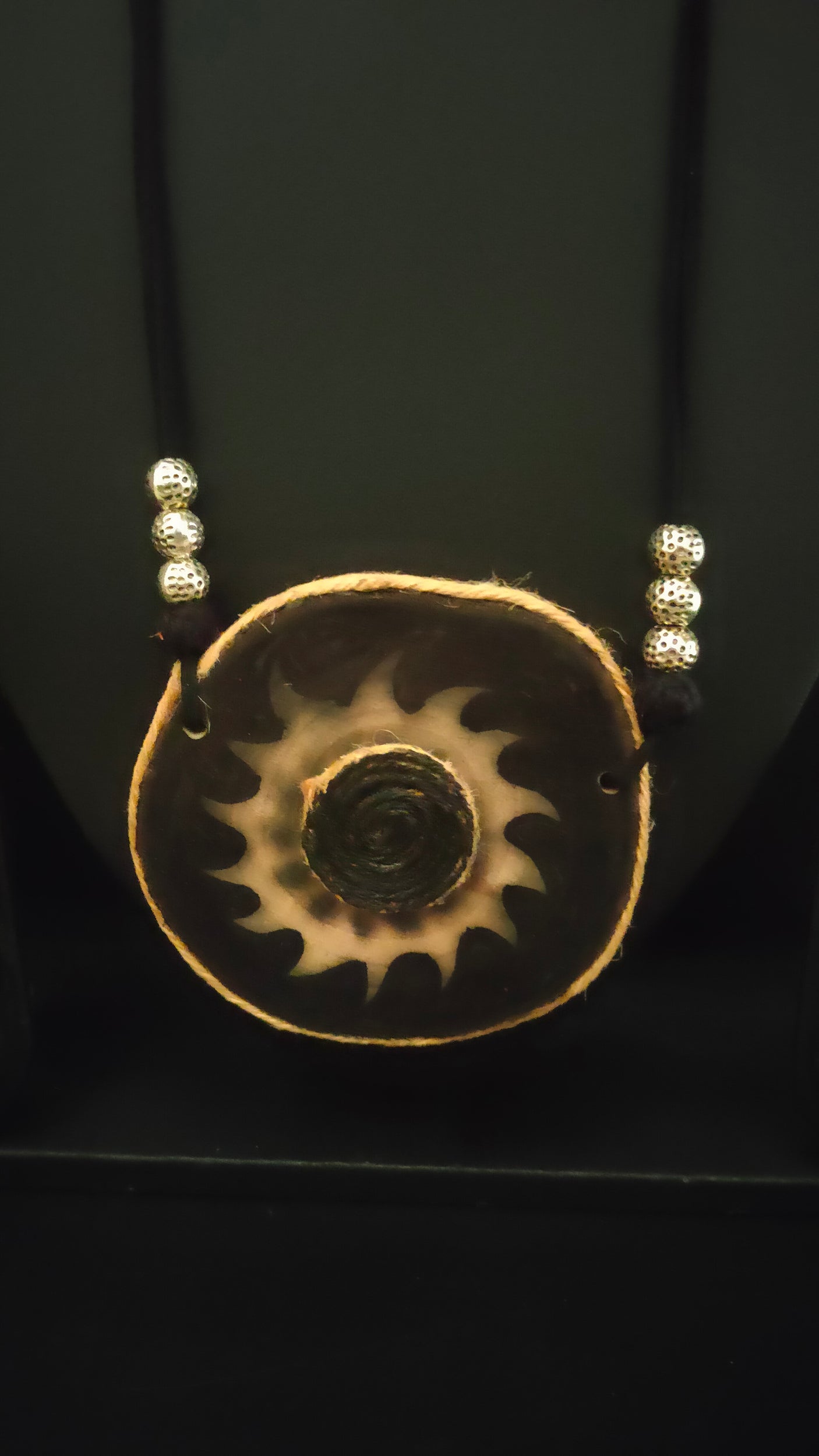 Monochrome wooden Hand Painted Necklace Set