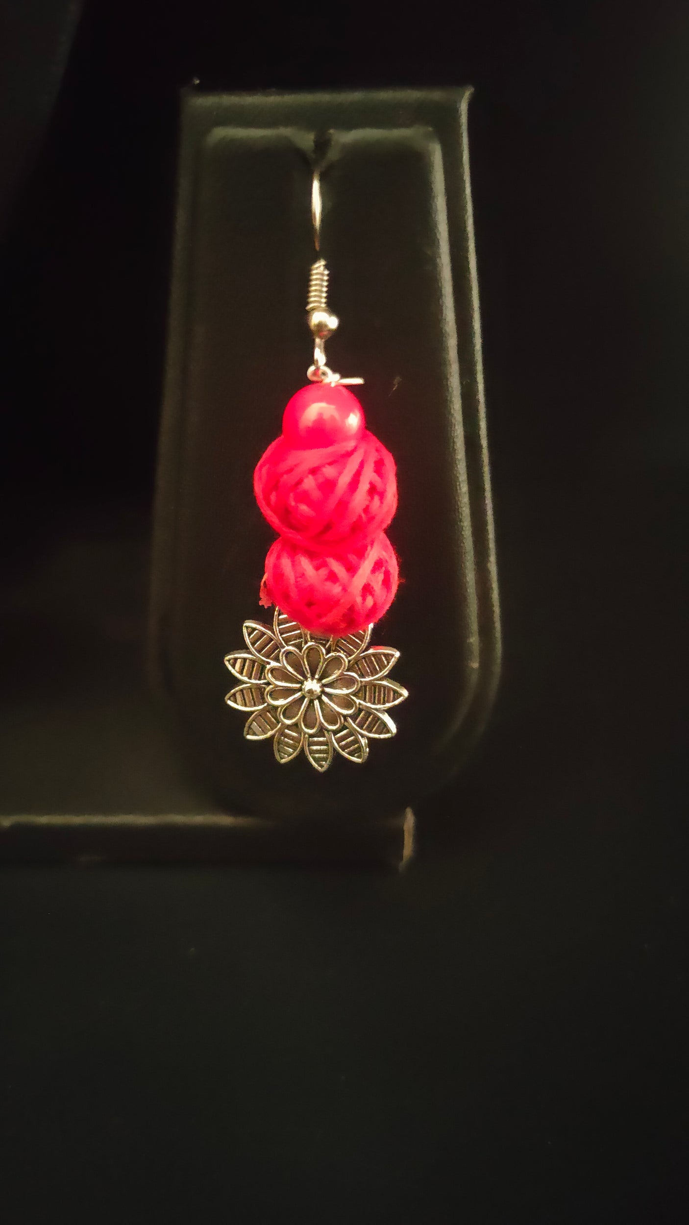 Red Braided Fabric Threads Necklace Set