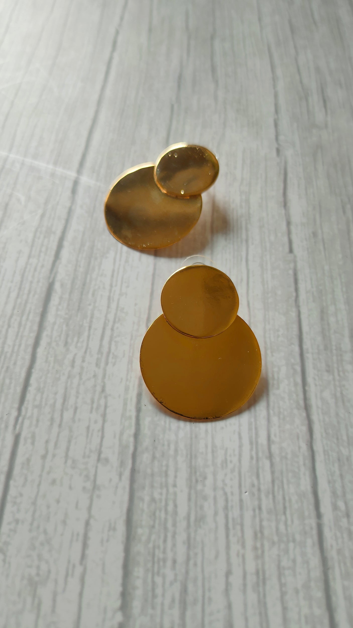 2 Layer Circular Brass Dangler Earrings