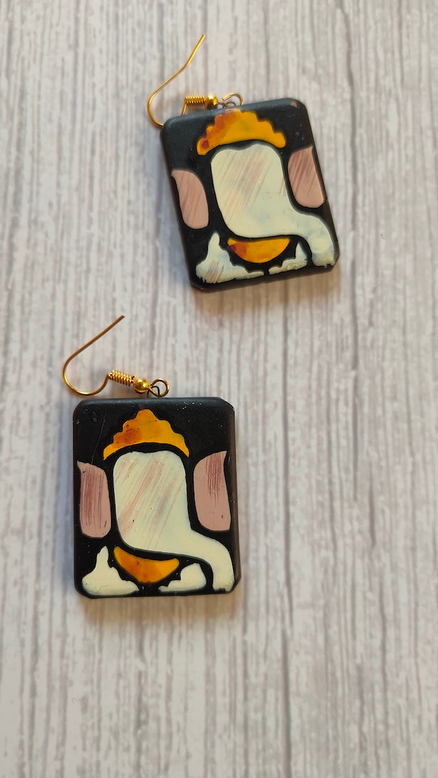 Handpainted Ganesha Terracotta Clay Necklace Set