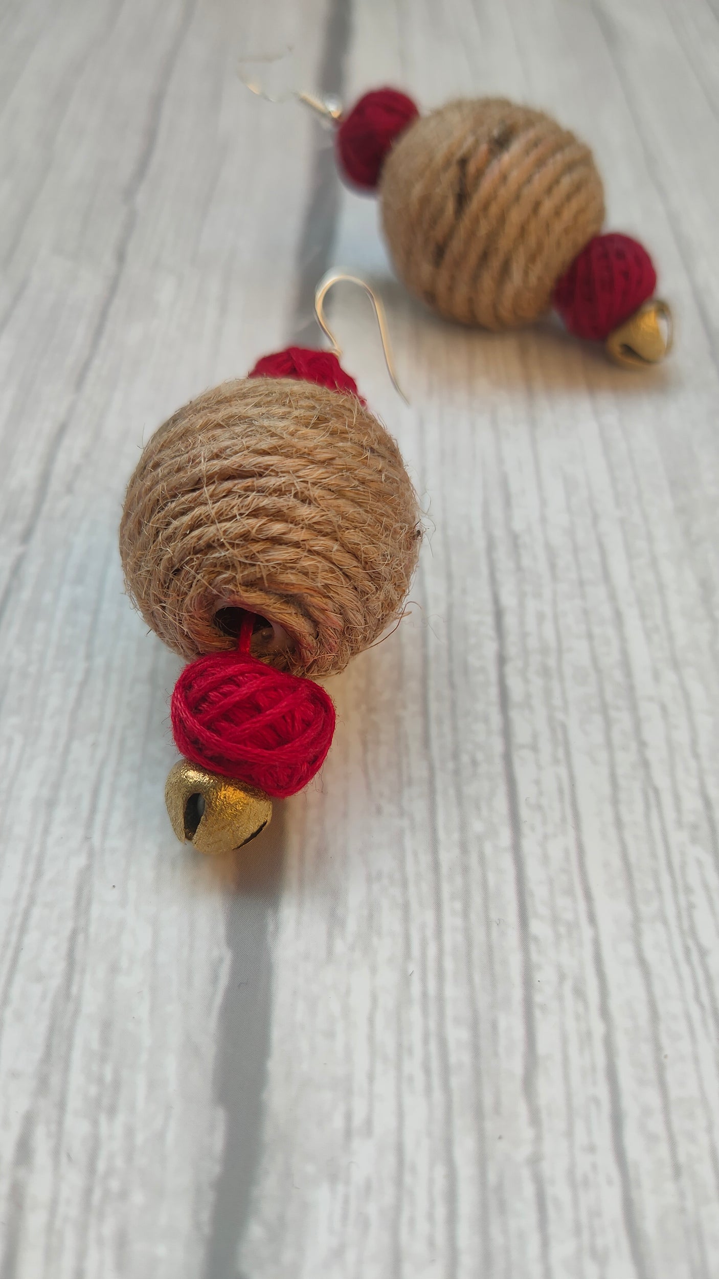 Fabric, Jute and Ghungroos Embellished Handcrafted Necklace Set