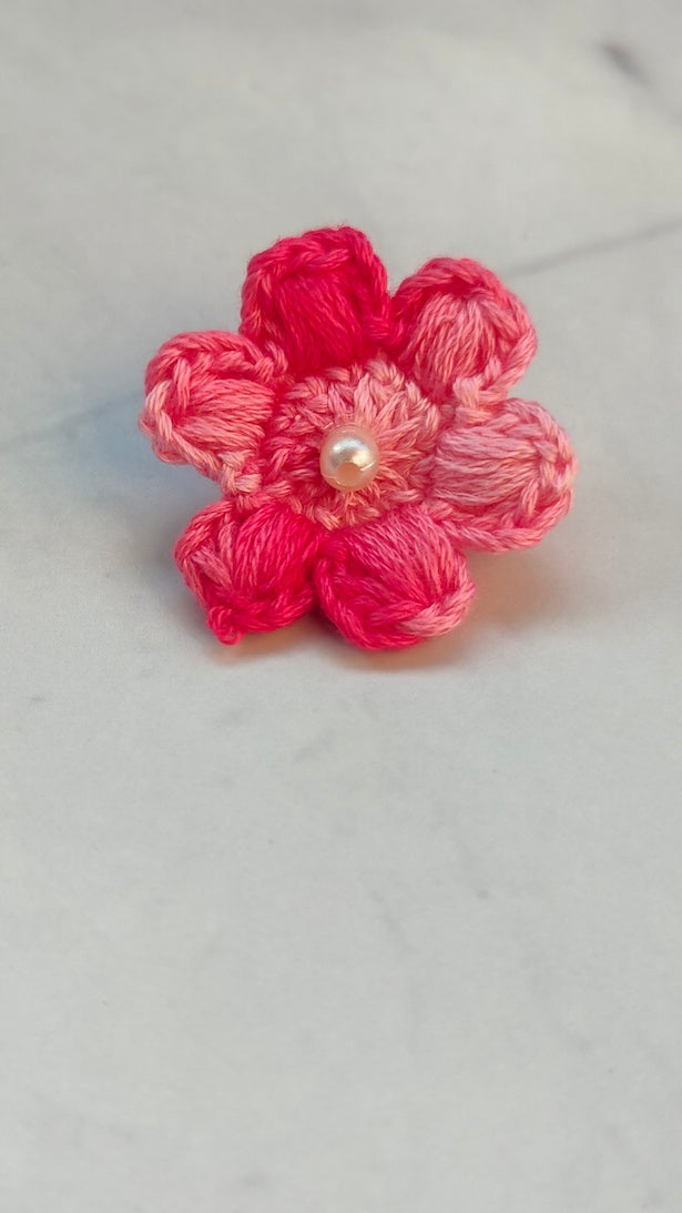 Shades of Pink Flower Handcrafted Crochet Earrings