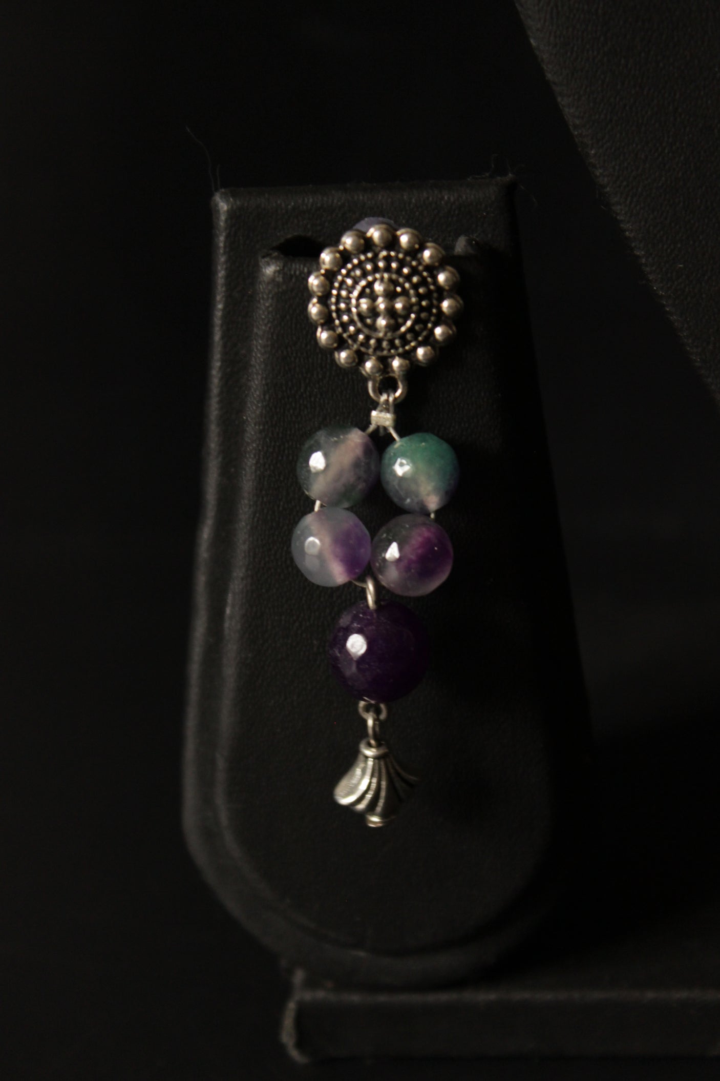 2 Layer Vibrant Jade Beads Religious Motif Necklace Set