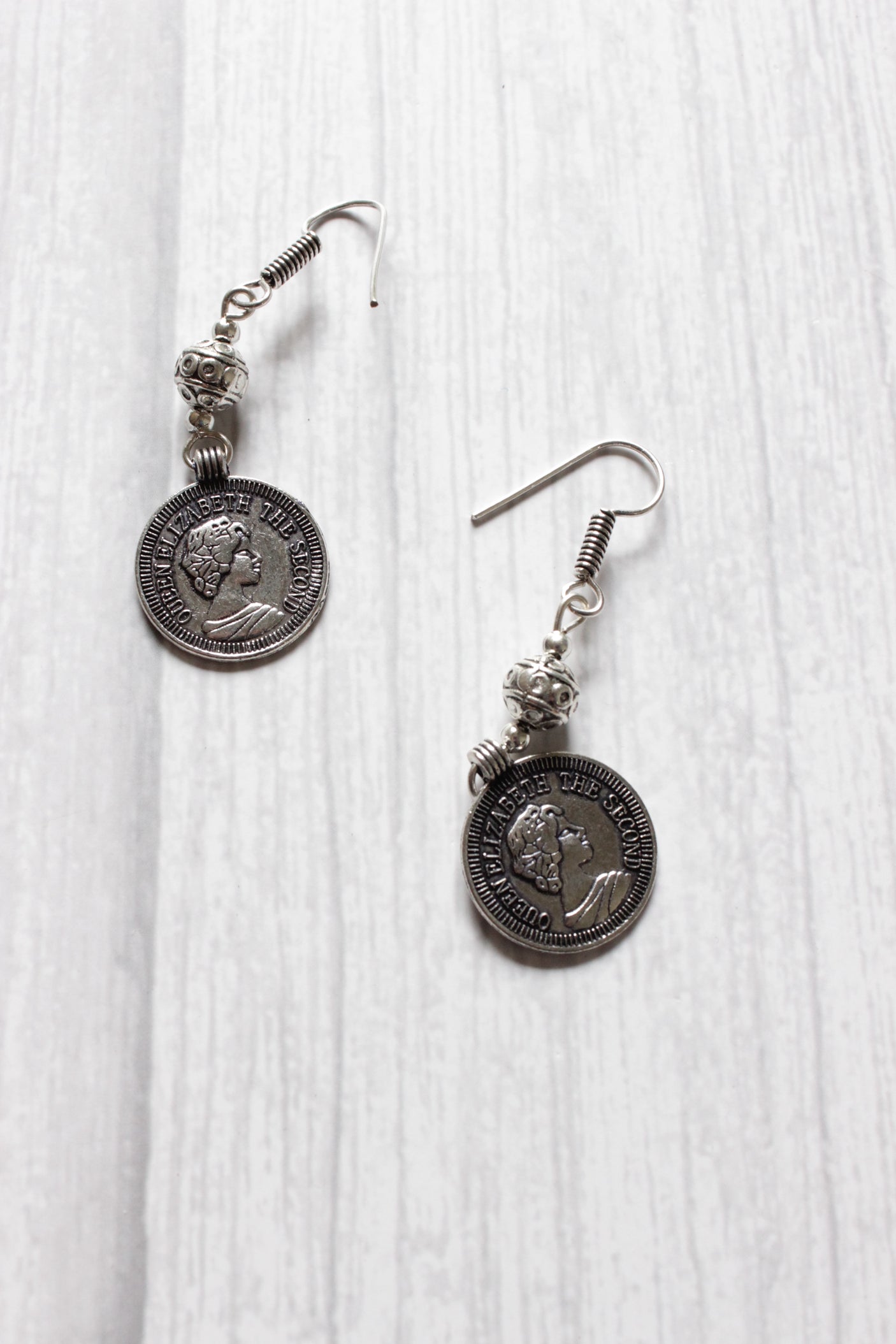 2 Layer Vintage Stamped Coins Necklace Set with Adjustable Thread Closure