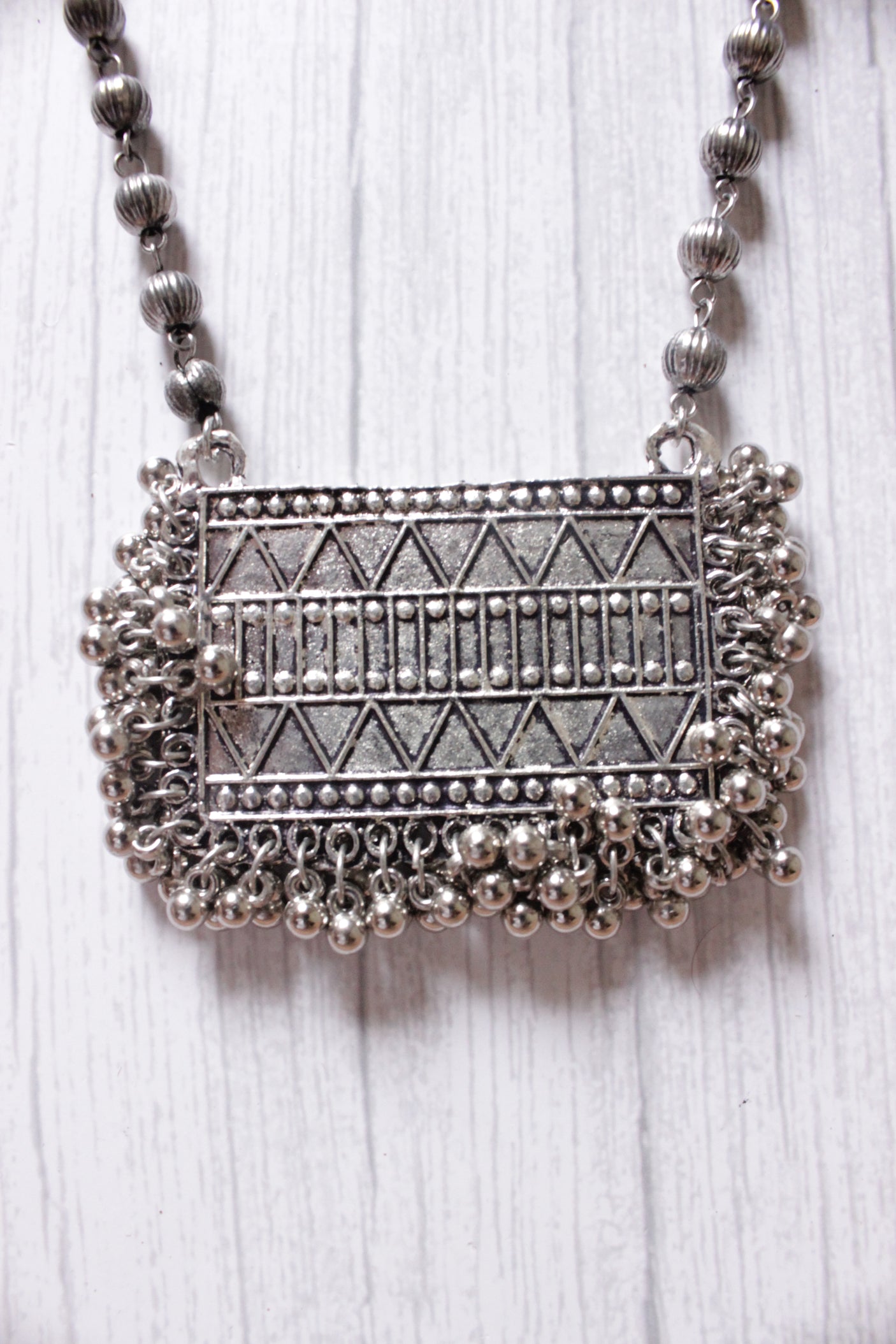 Metal Beads Chain Long Necklace Set