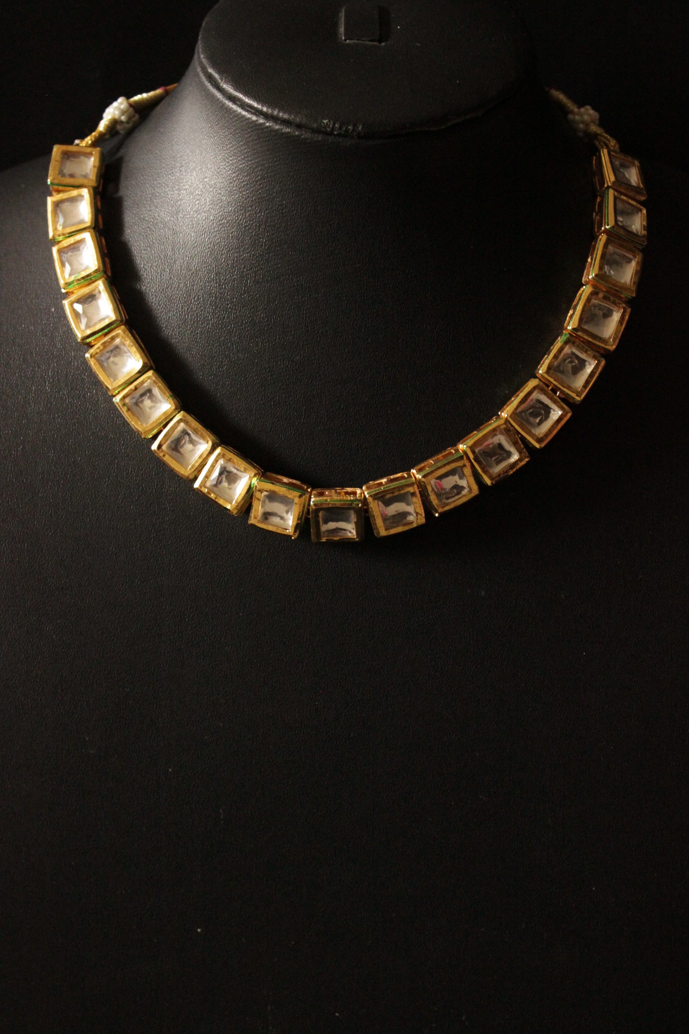 Gold Finish Kundan Stones Embedded Necklace Set