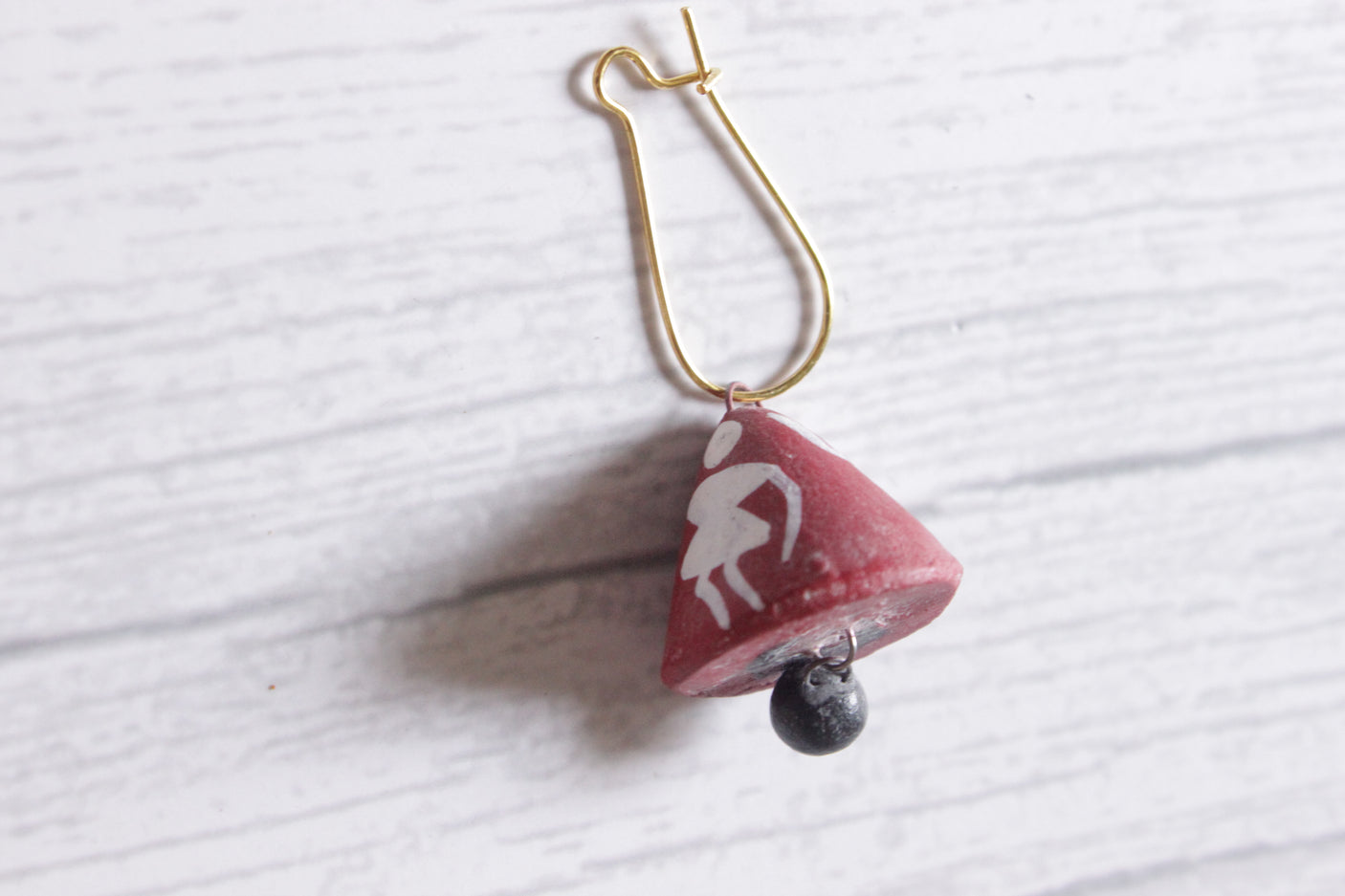Handcrafted Tribal Terracotta Clay Red Dangler Earrings