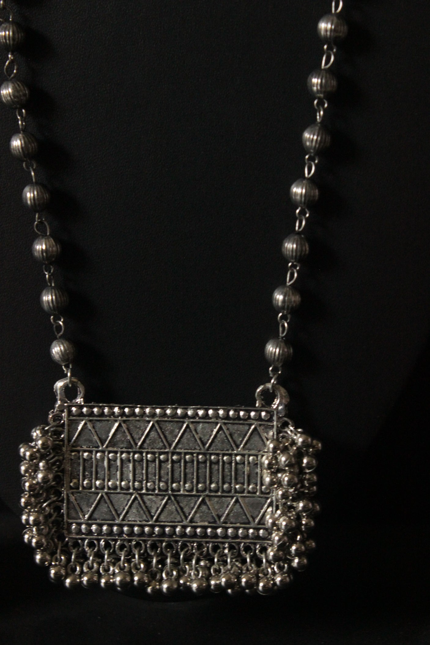 Metal Beads Chain Long Necklace Set