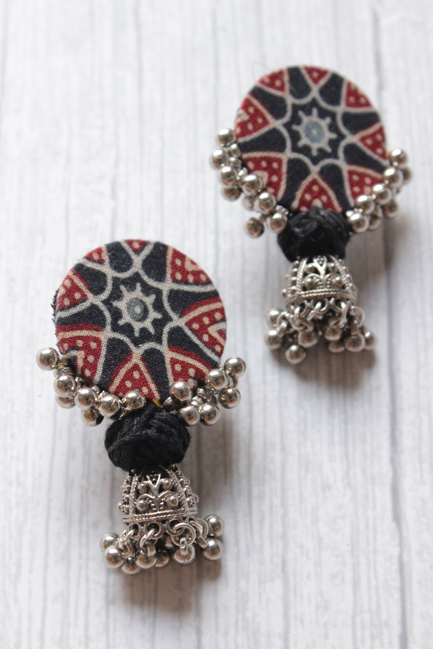 Block Printed Fabric Handmade Necklace Set