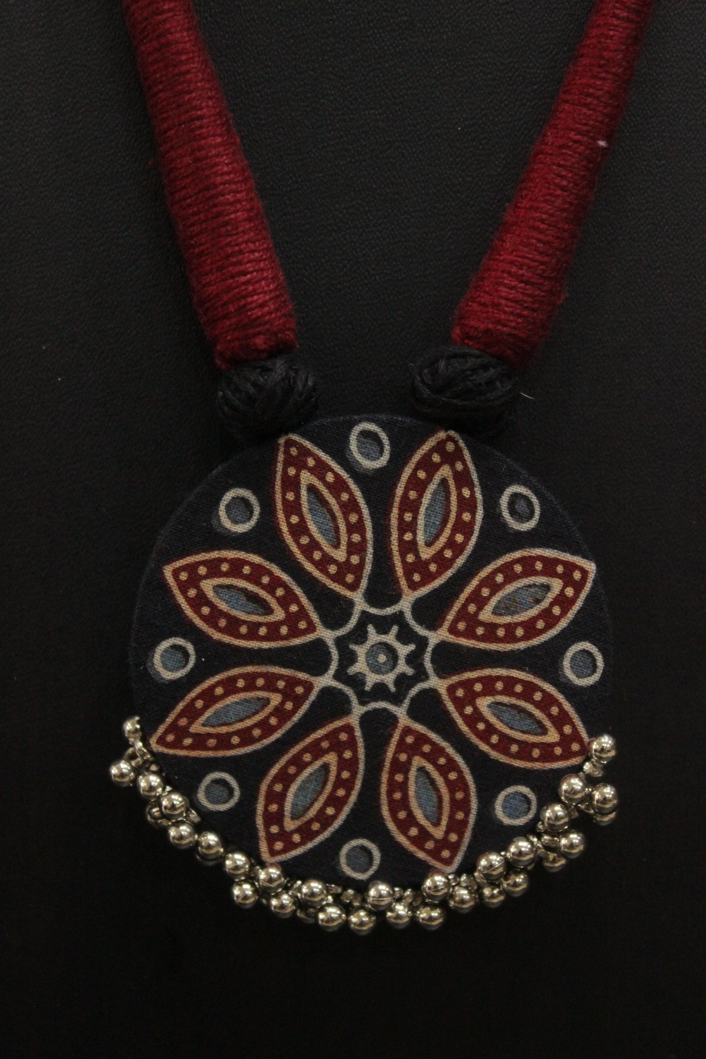 Block Printed Fabric Handmade Necklace Set