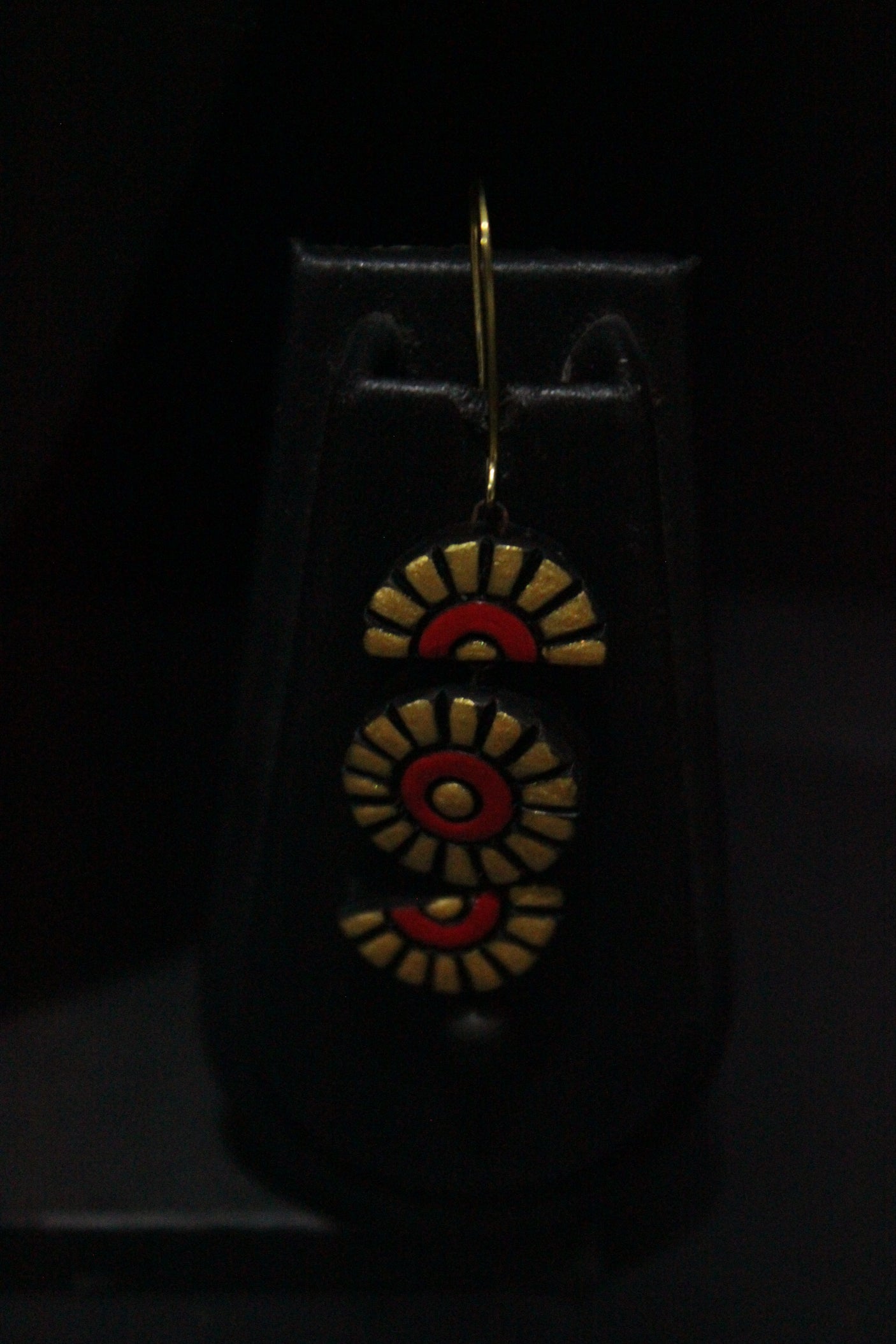 Religious Motif Handcrafted Long Festive Terracotta Clay Necklace Set