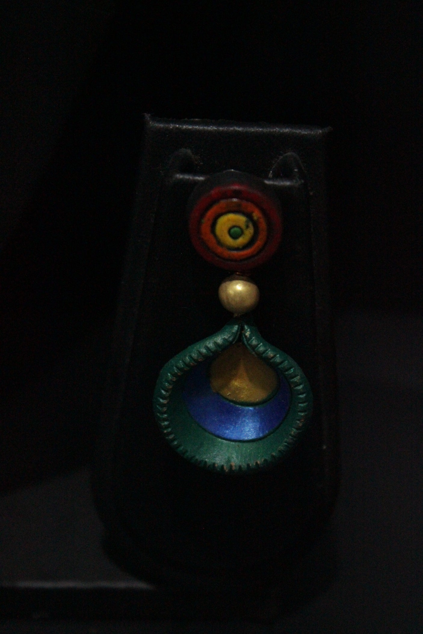 Handcrafted Peacock Feathers Motif Terracotta Clay Necklace Set