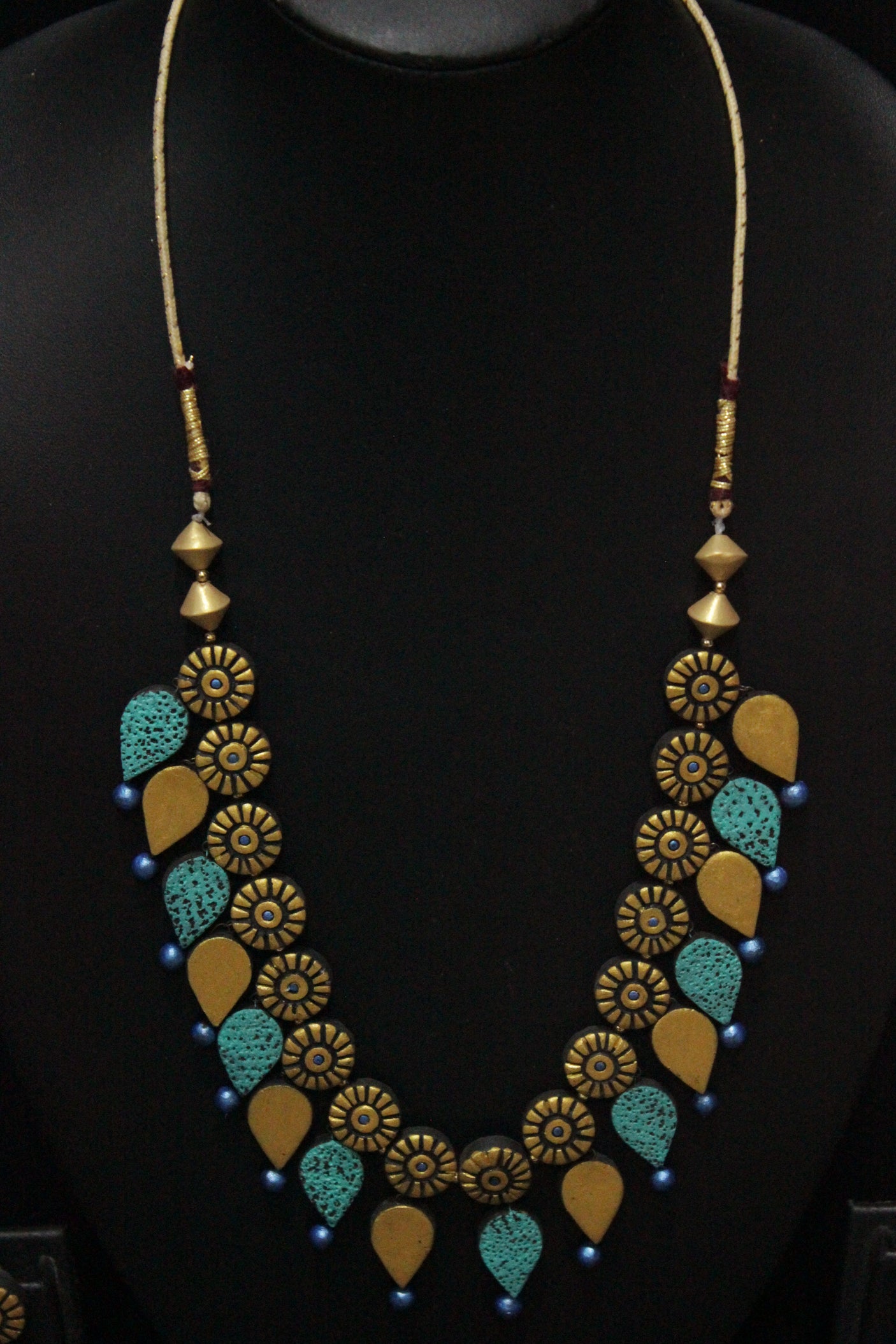 Vibrant Handcrafted Choker Style Terracotta Clay Necklace Set
