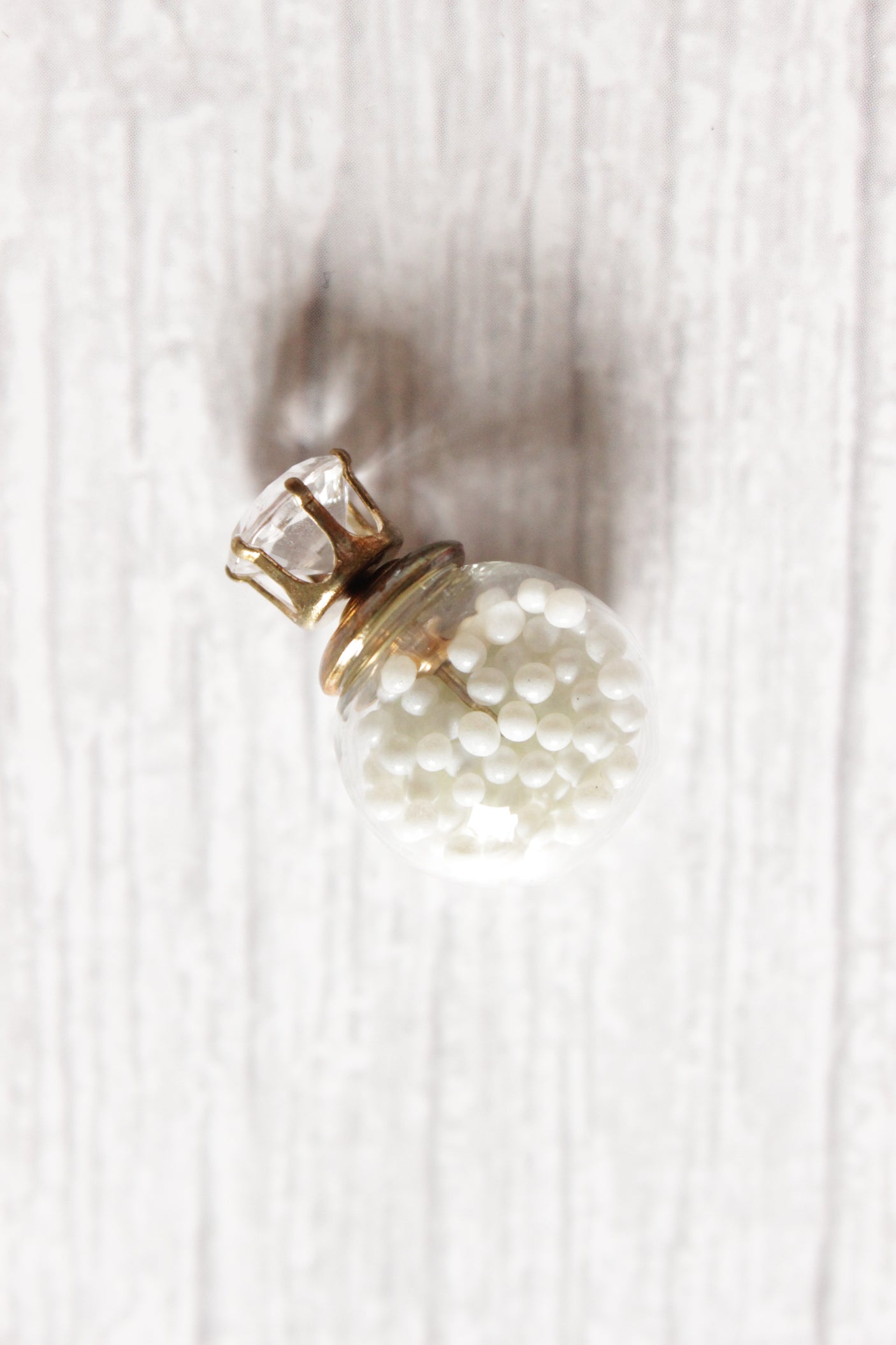 White Glass Ball Stud Earrings