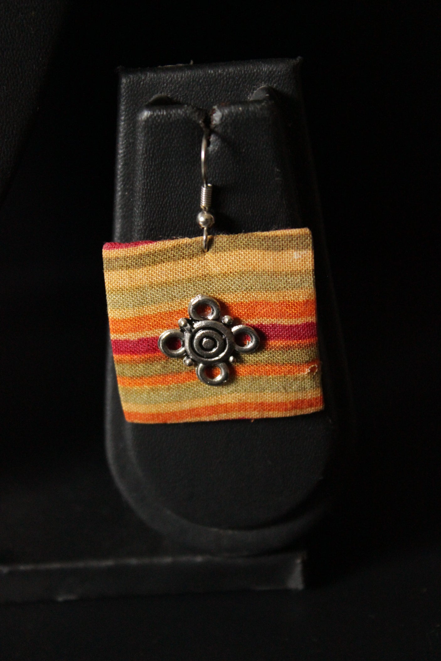 Hand Braided Multi-Color Threads Silver Finish Metal Charms Choker Necklace Set