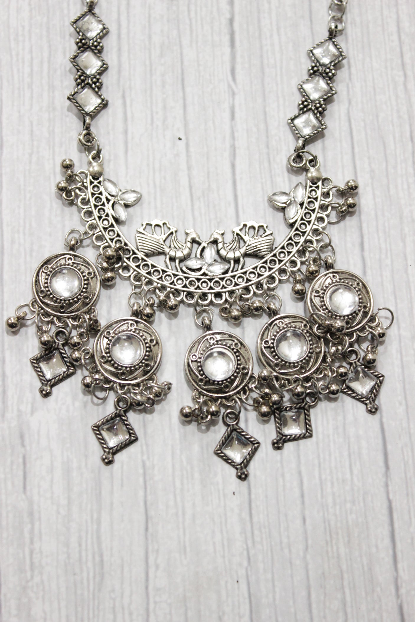 Mirror Work Long Necklace Set