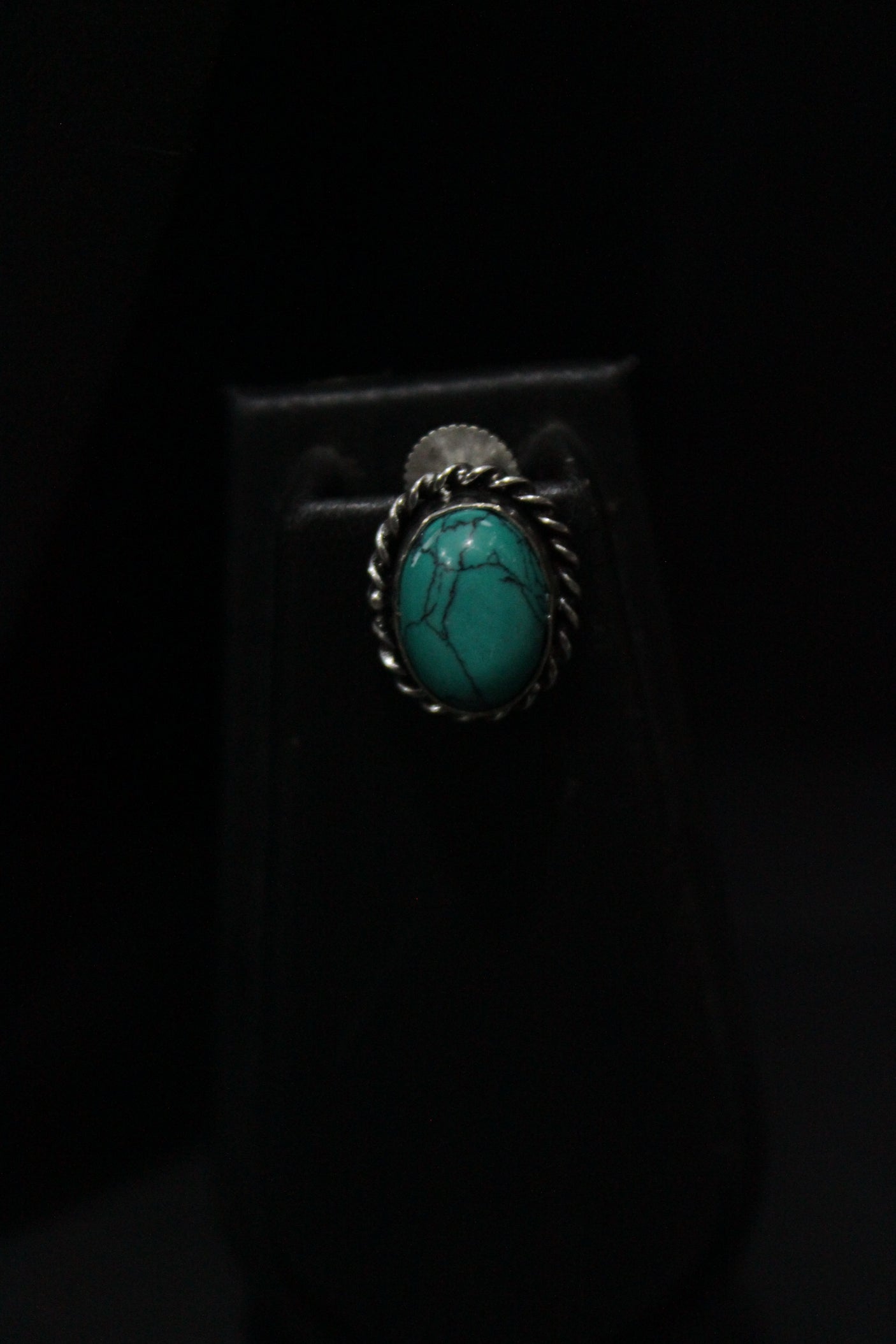 Set of 2 - Turquoise Natural Stone Embedded Necklace Set in Silver Finish with Ring