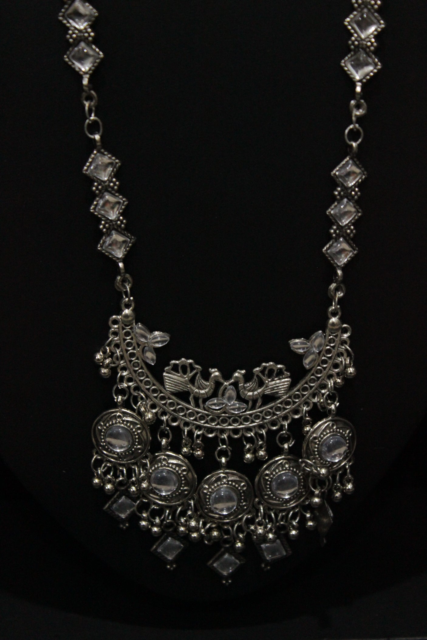 Mirror Work Long Necklace Set