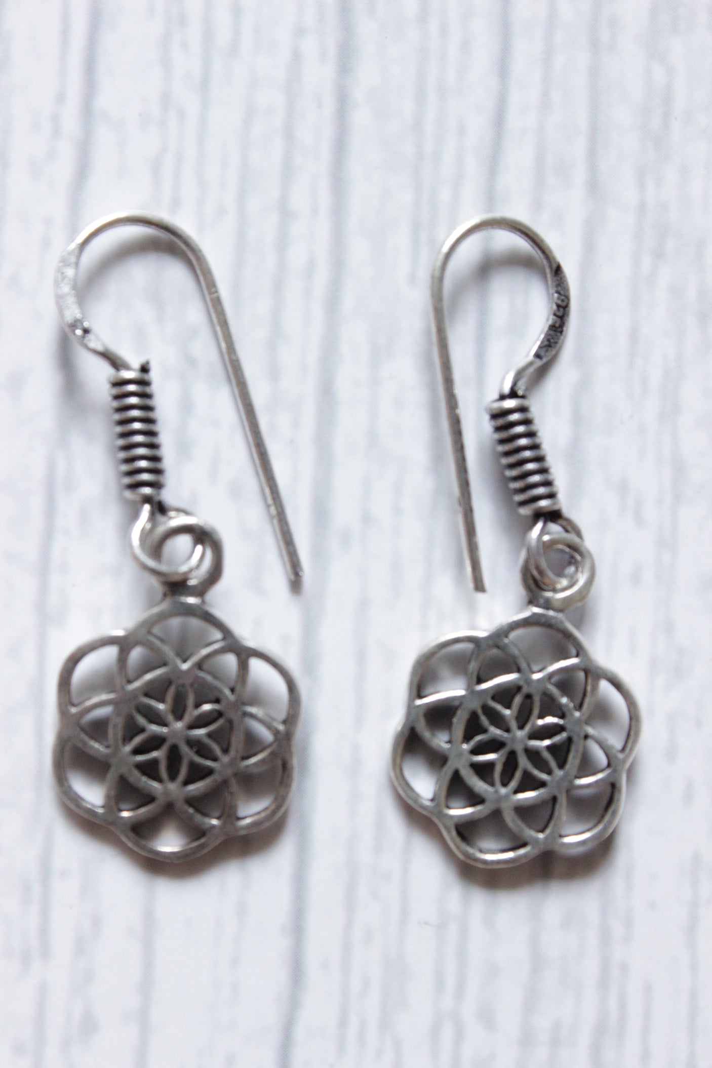 Silver Plated Chakra Dangler Earrings