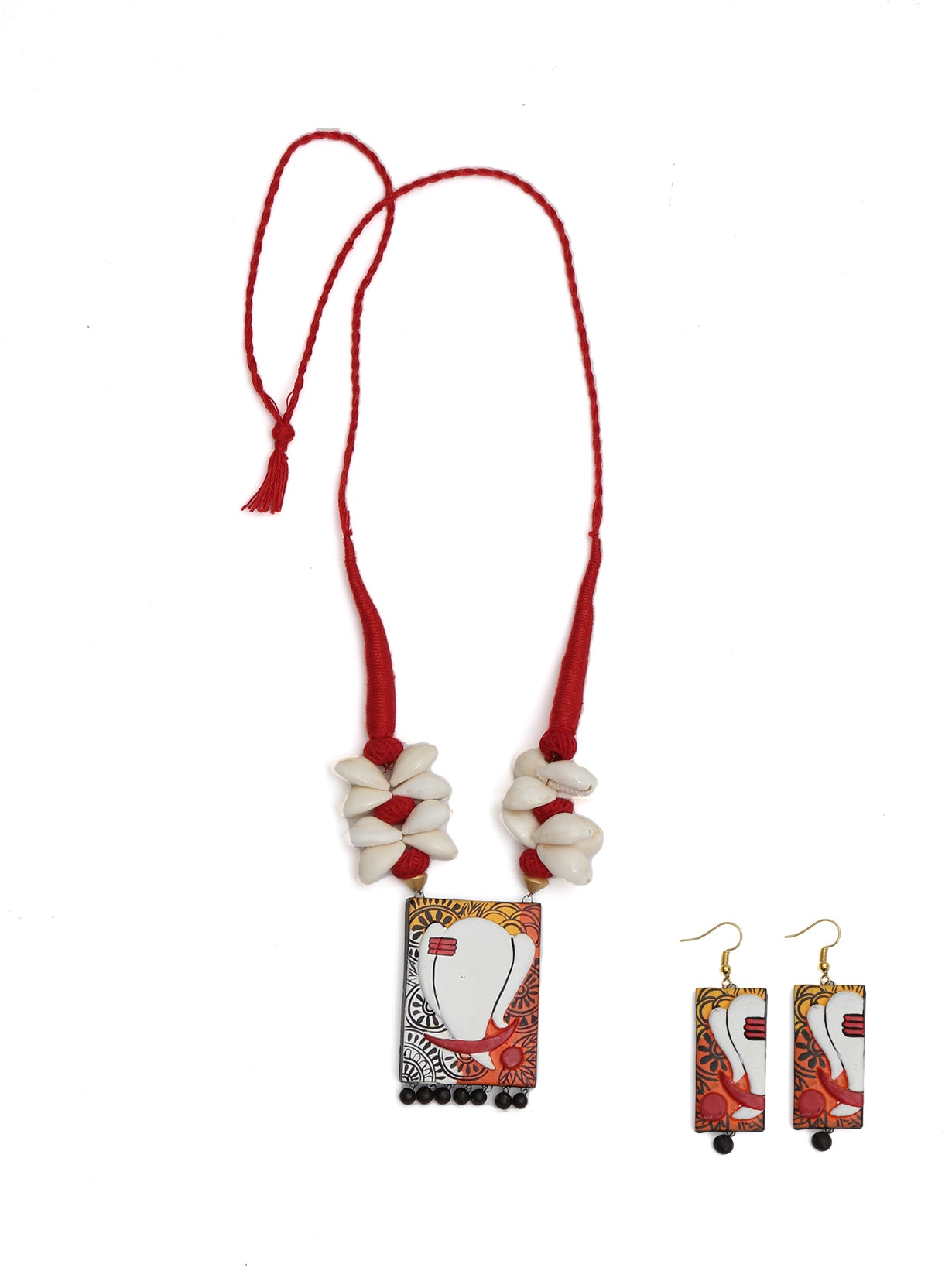 Trendy Handmade Terracotta Ganesha Necklace Set