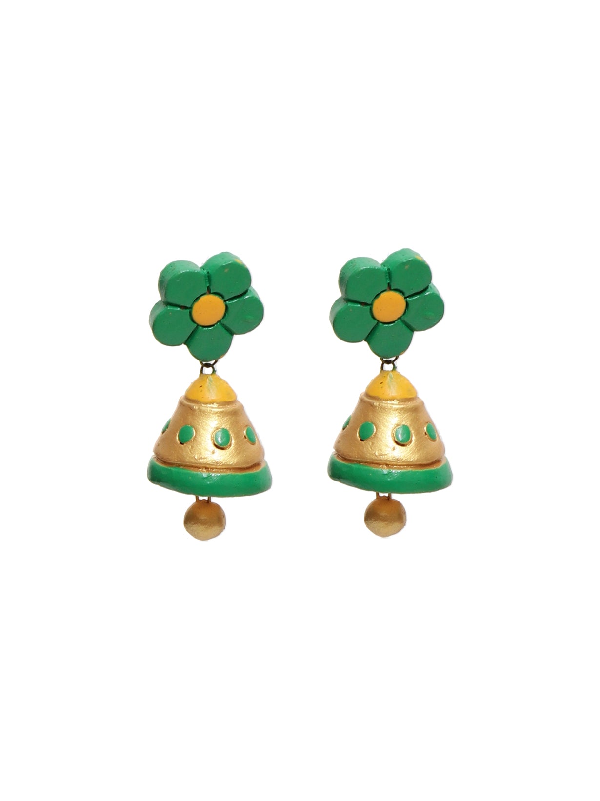 Yellow Arc Shaped Terracotta Necklace Set