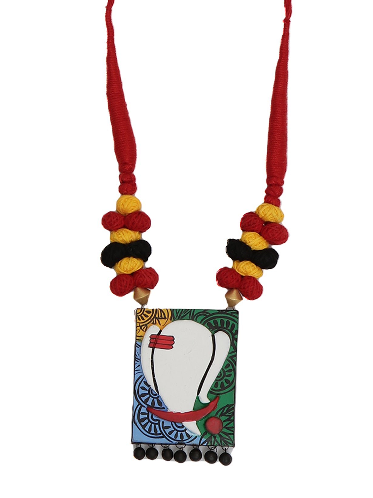Ganesha Hand Painted Terracotta Necklace Set