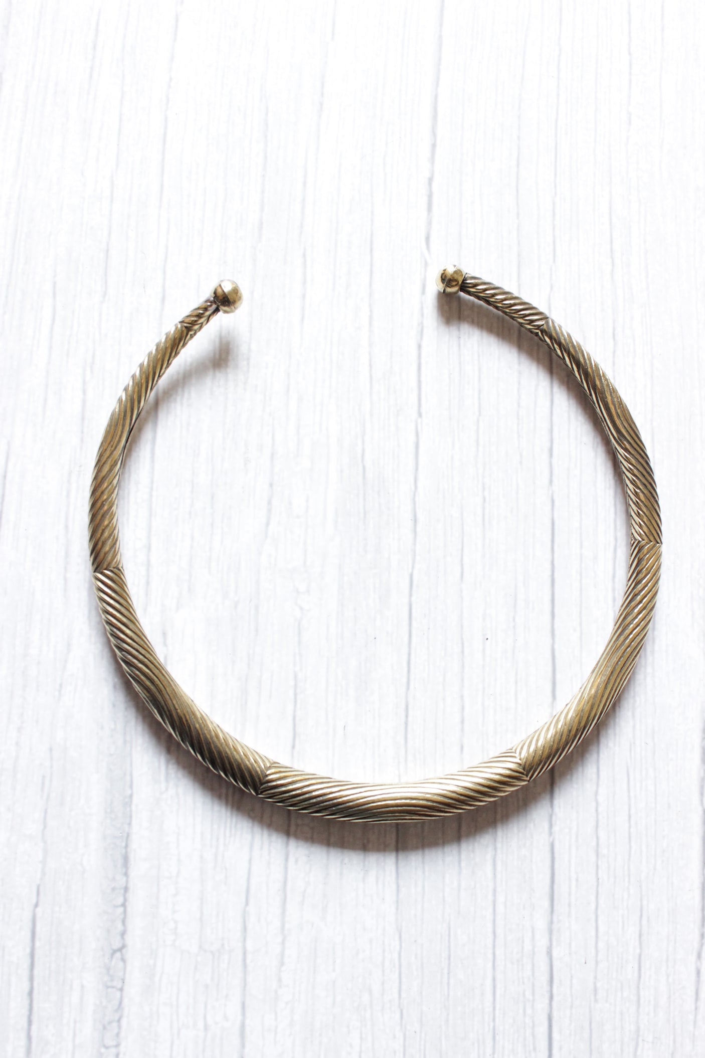 Dull Finish Hasli Style Brass Choker Necklace