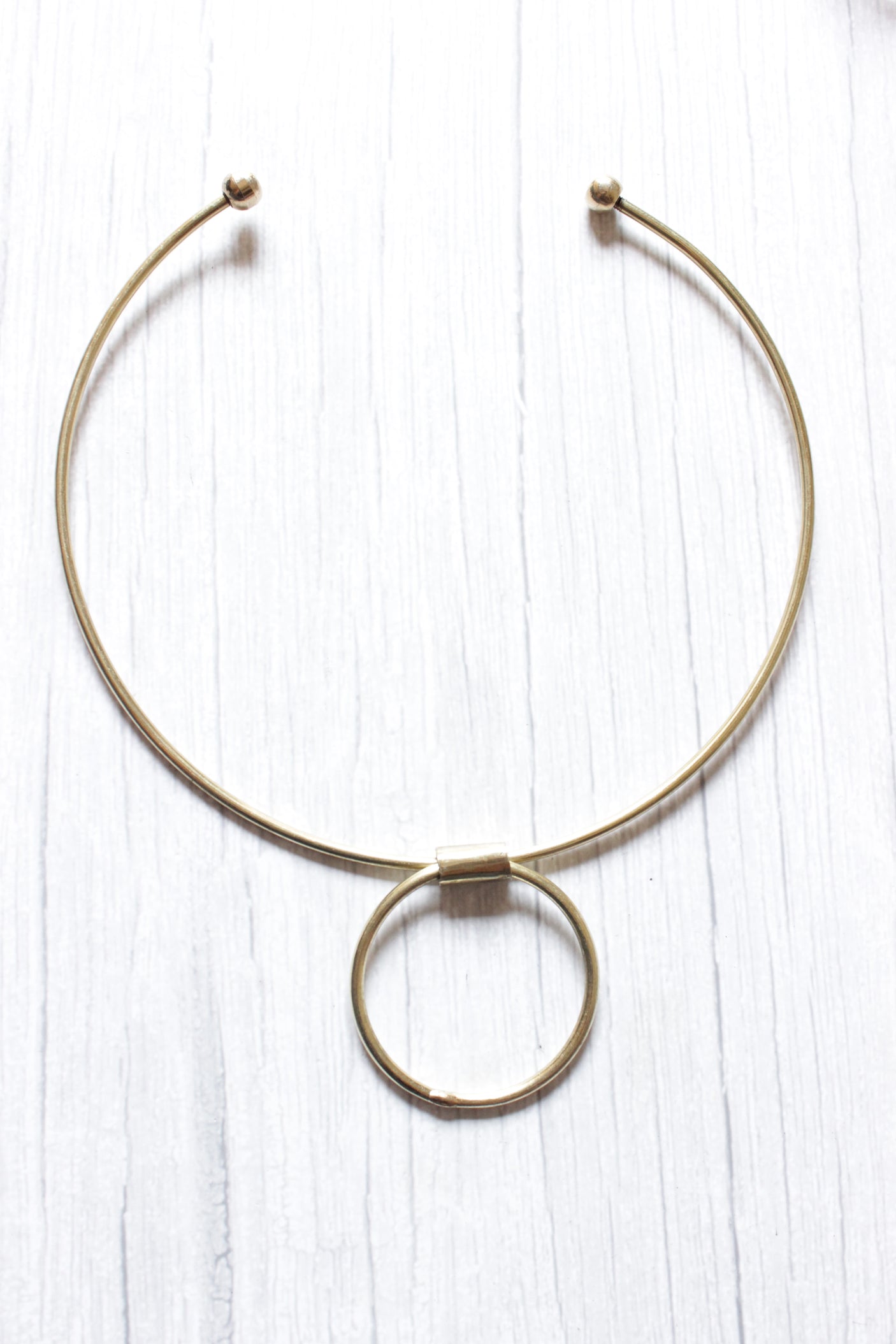 Brass Wire Circular Choker Necklace