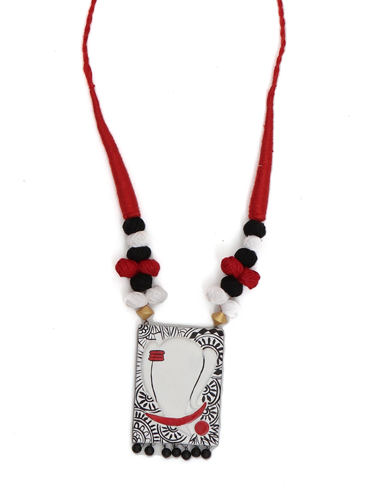 Ganesha Hand Painted Terracotta Necklace Set