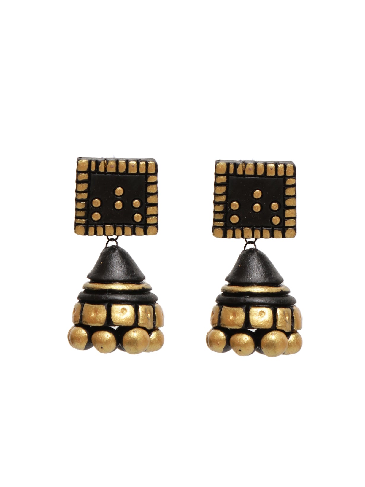 Handcrafted Black & Golden Terracotta Necklace Set