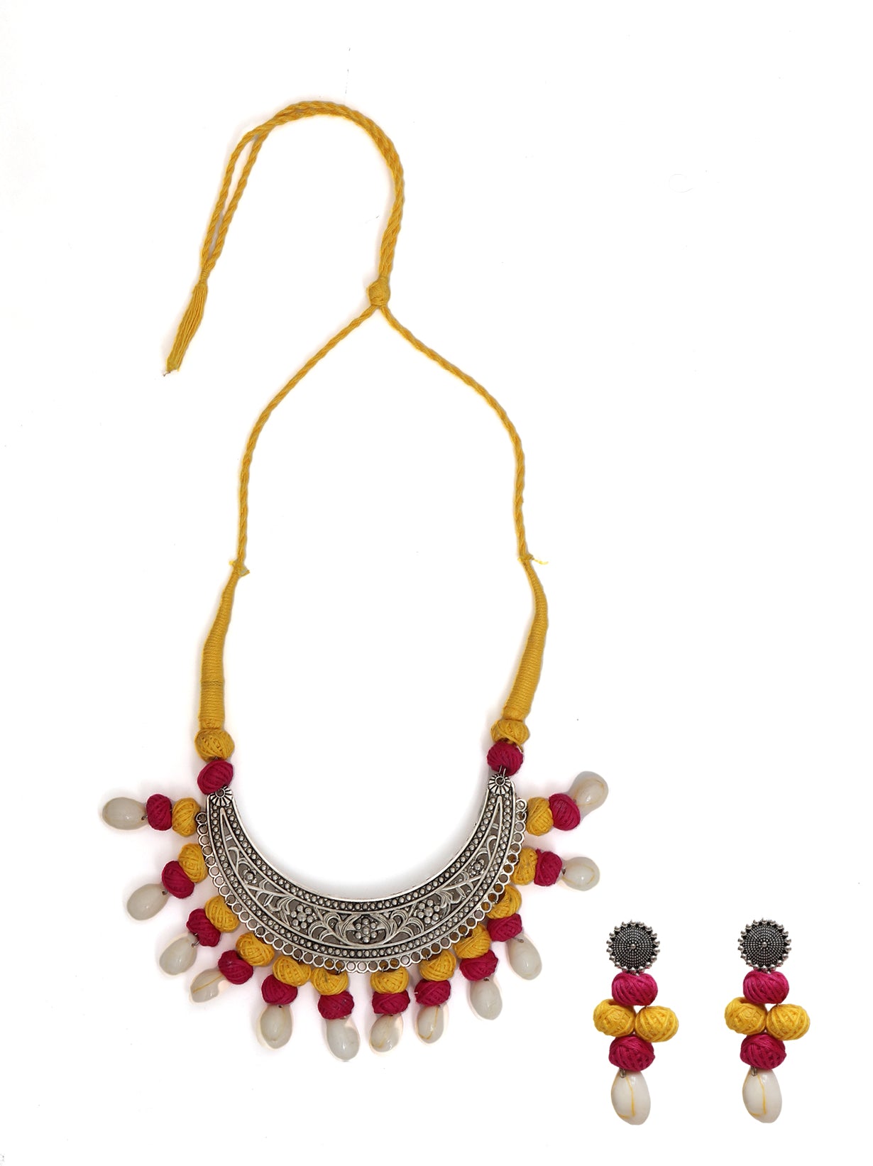 Statement Oxidised Choker Necklace & Earrings Set