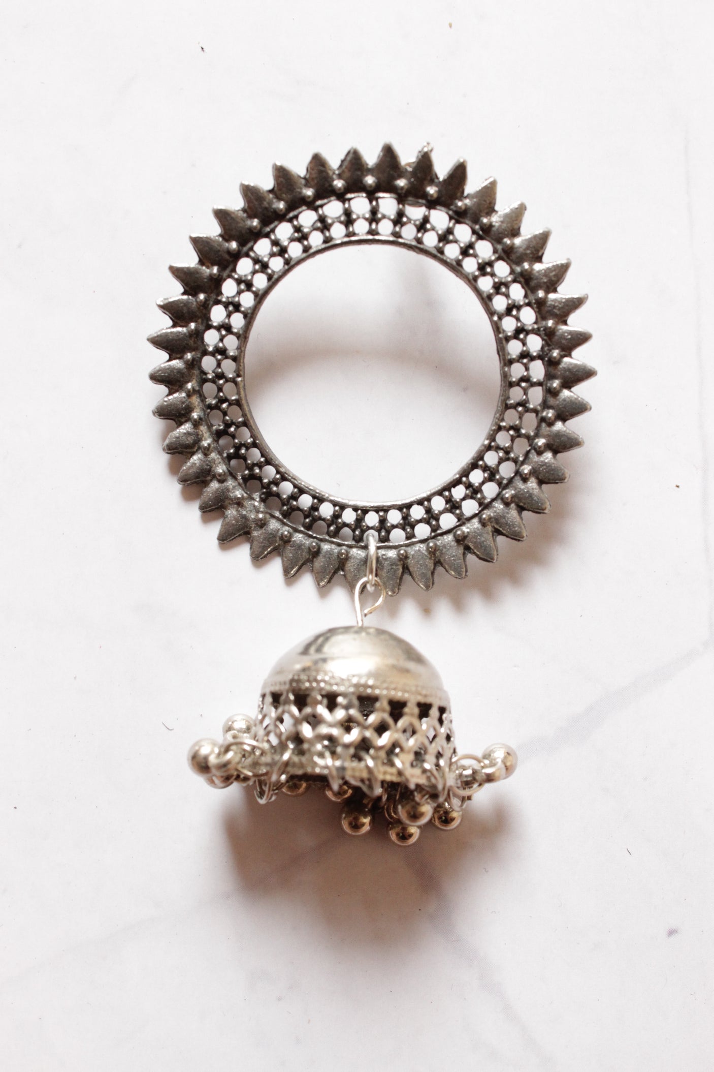 Circular Hoop Earrings with Jhumka Endings