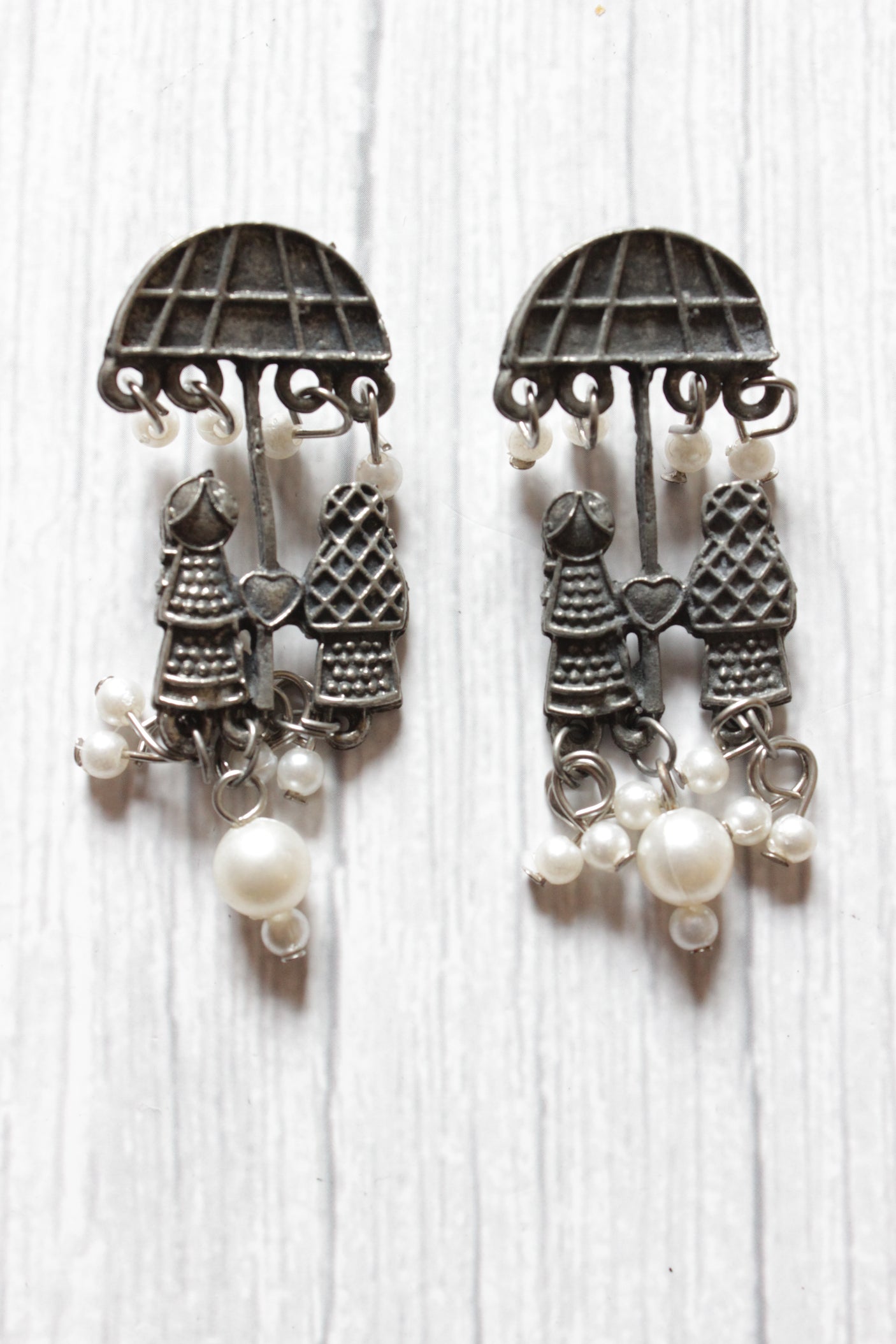 Bridal Palki Motif Oxidised Finish Choker Necklace Set