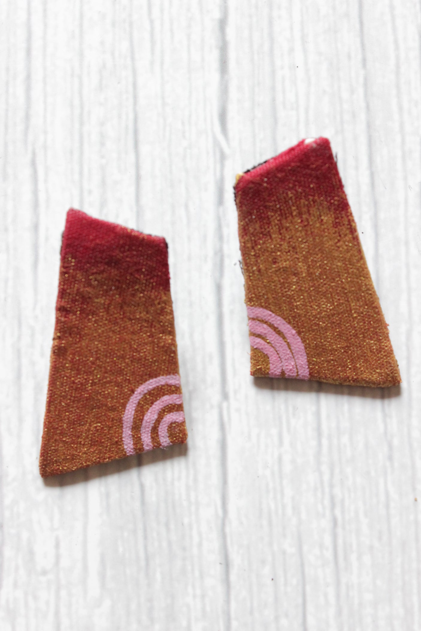 Handmade Fabric and Wooden Beads Necklace Set