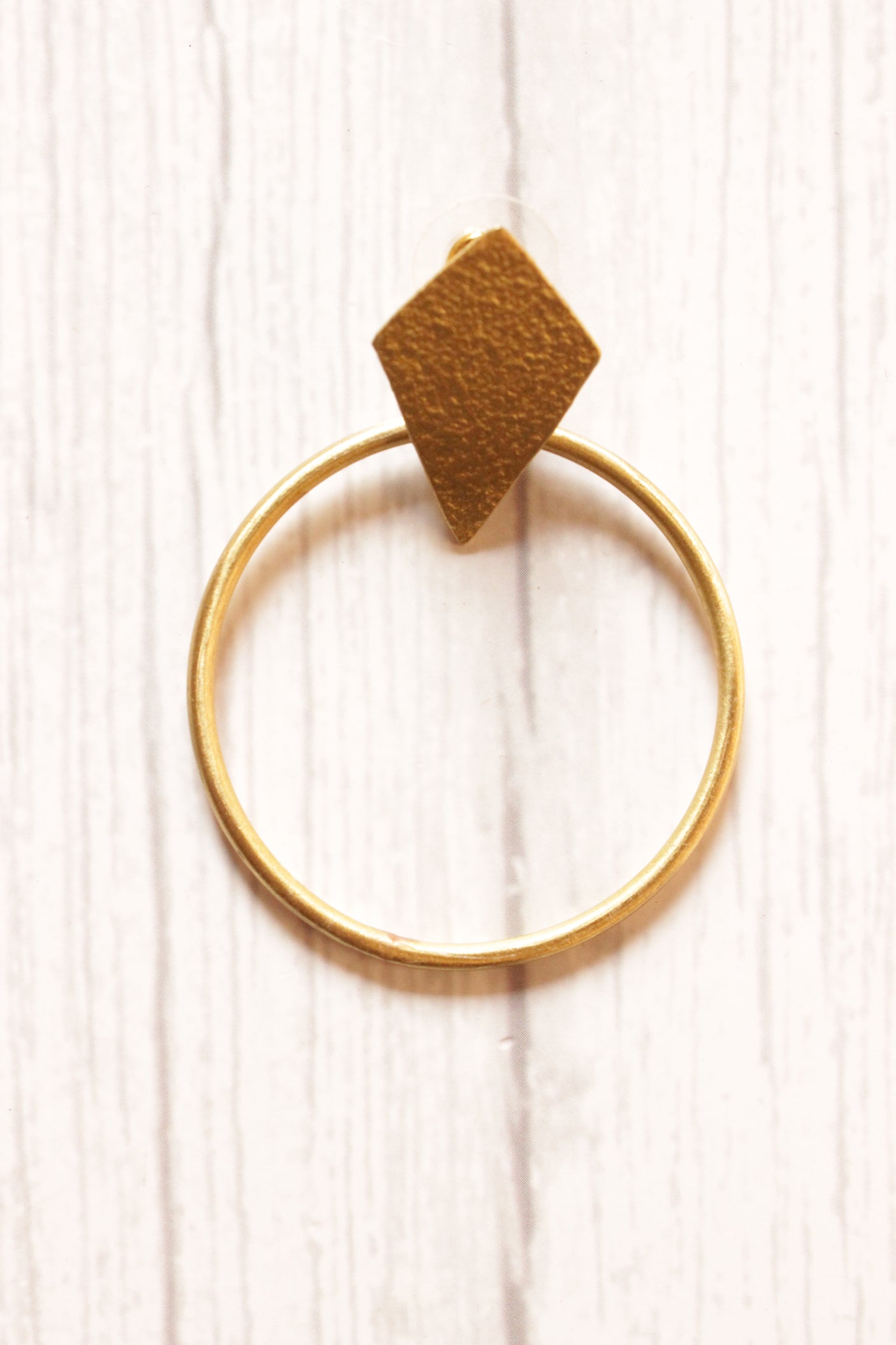 Brass Finish Hoop Dangler Earrings