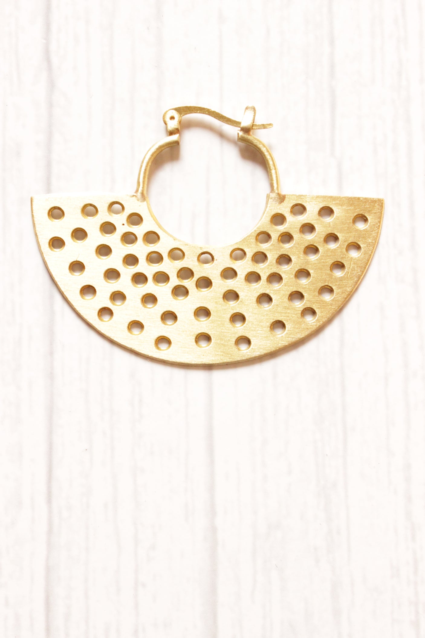 Brass Finish Modern Abstract Earrings