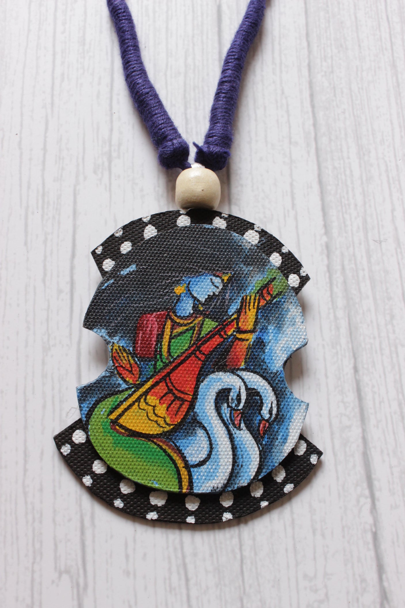 Hand Painted Religious Motif Necklace Set