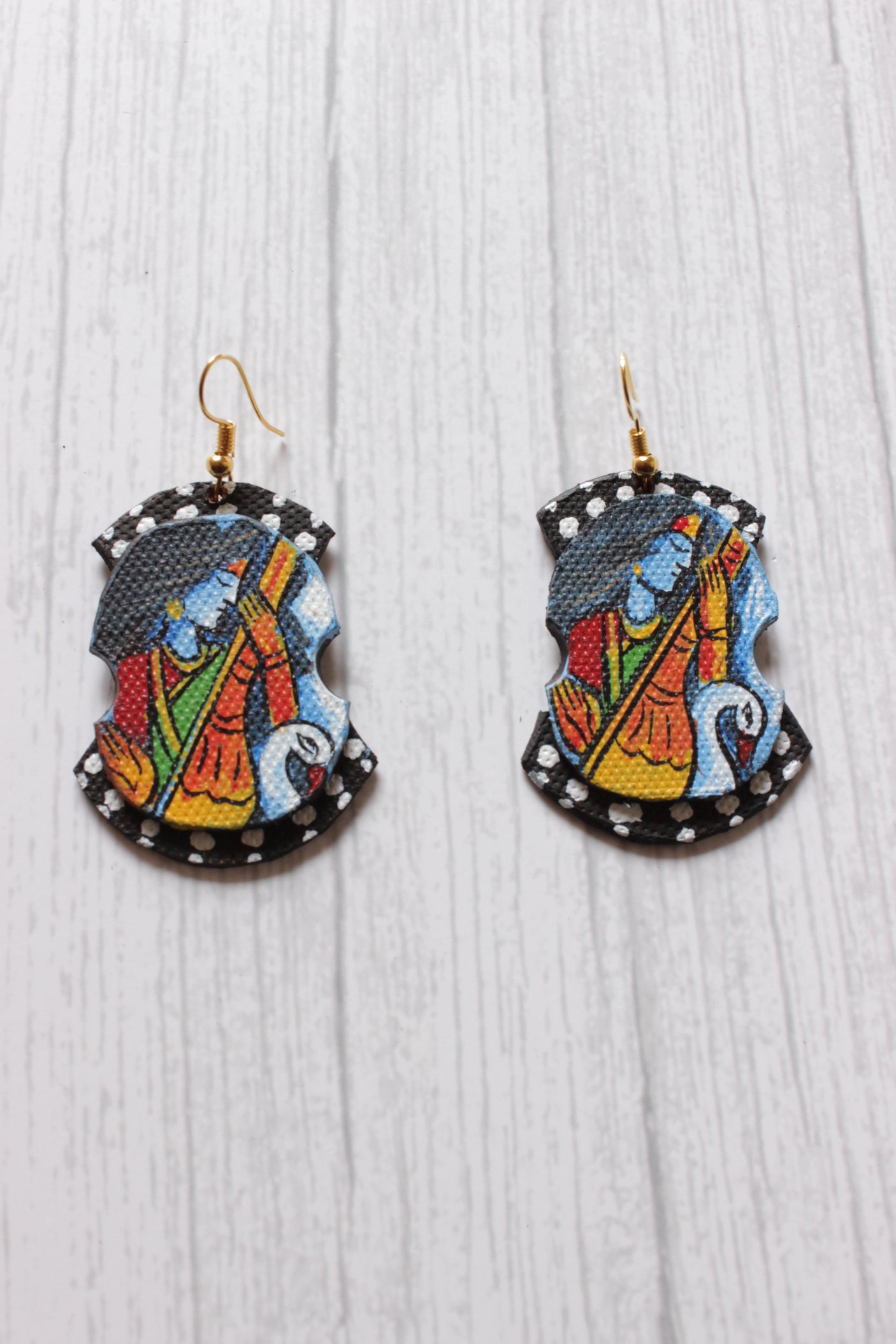 Hand Painted Religious Motif Necklace Set