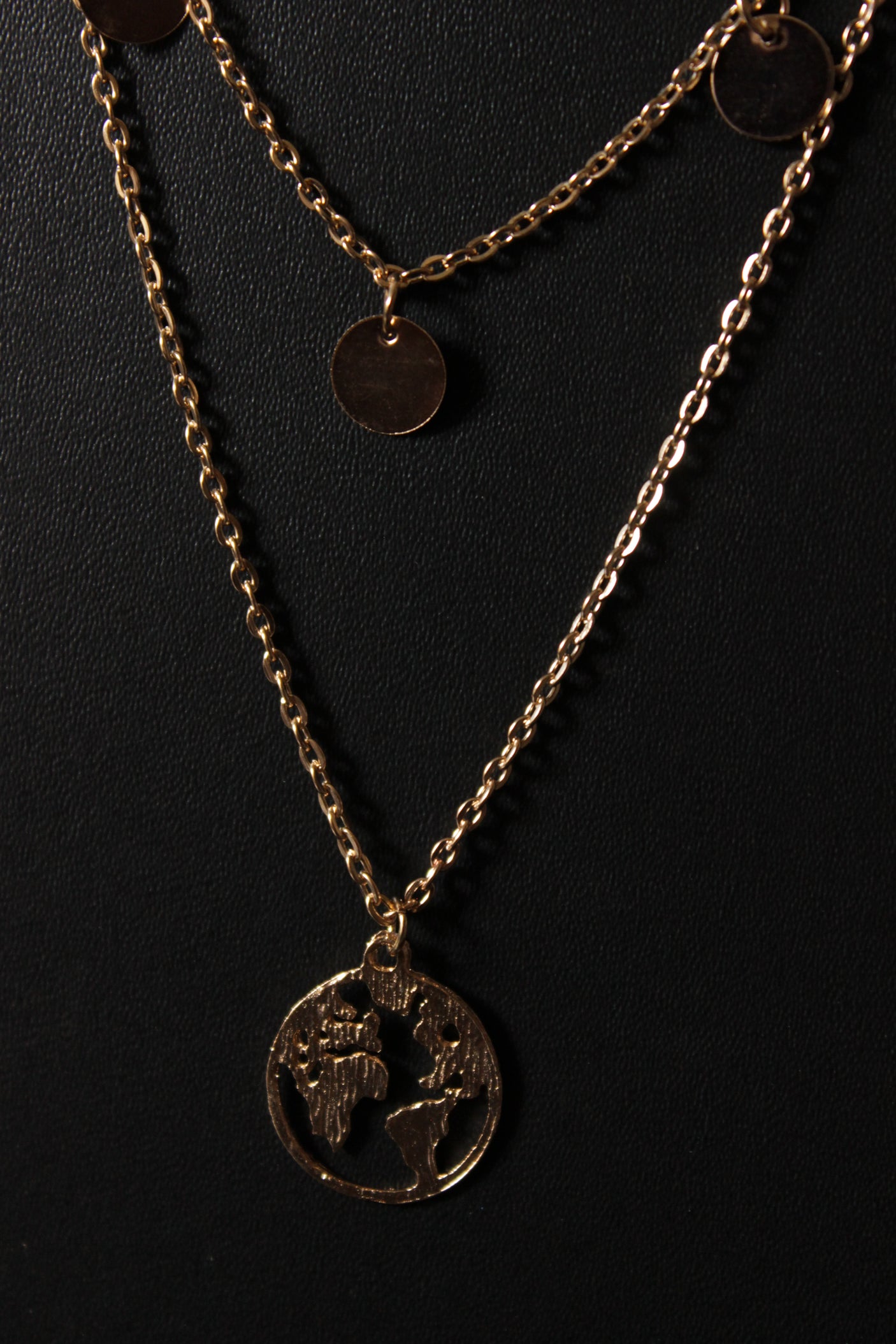 2 Layered Exquisite Gold Plated Multi Strand Necklace