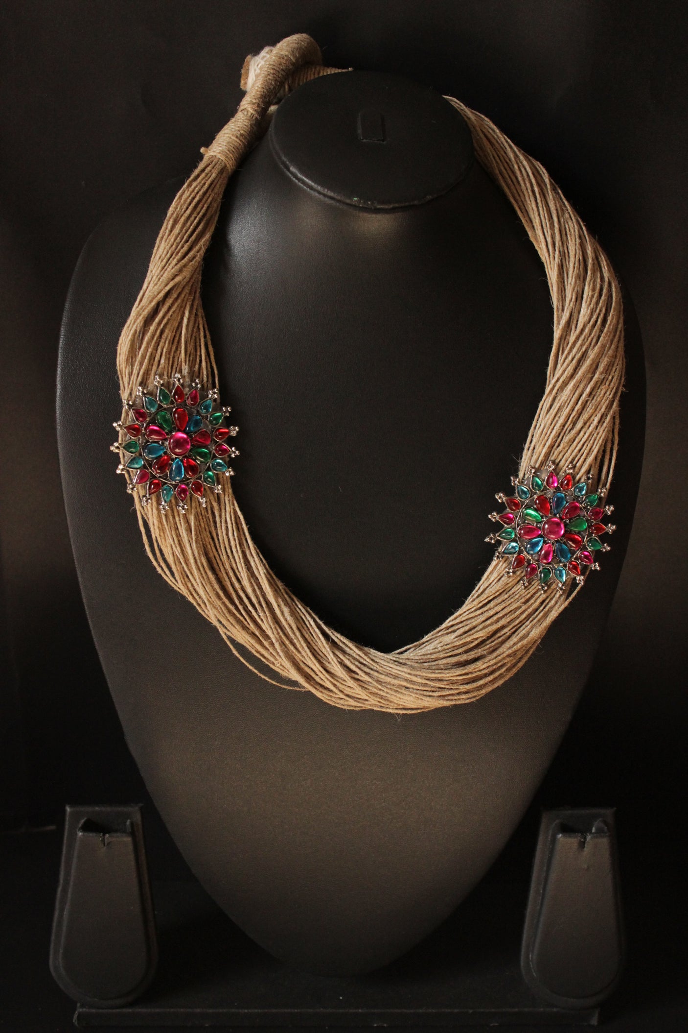 Multiple Jute Strings Hand Braided Afghani Necklace