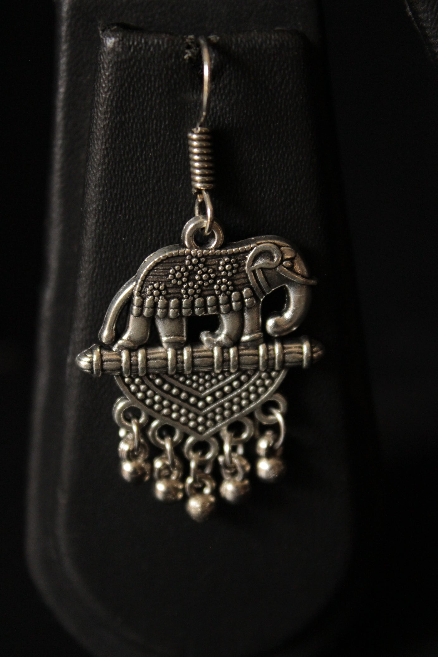 Hand Braided Pink & Green Acrylic Beads Intertwined with Elaborate Ganesha Motif Charms Necklace Set