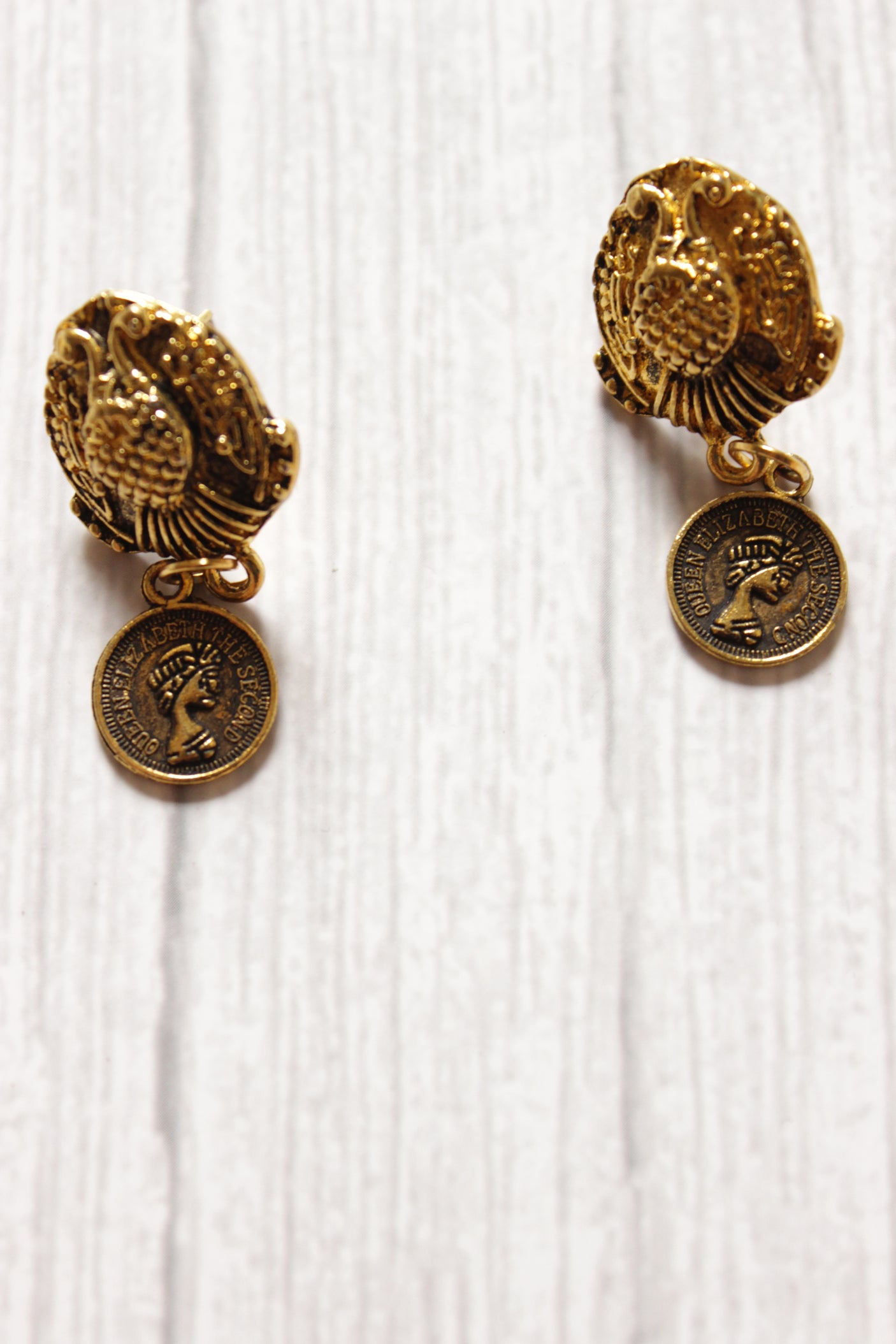 2 Layer Antique Gold Finish Rope Closure Necklace Set