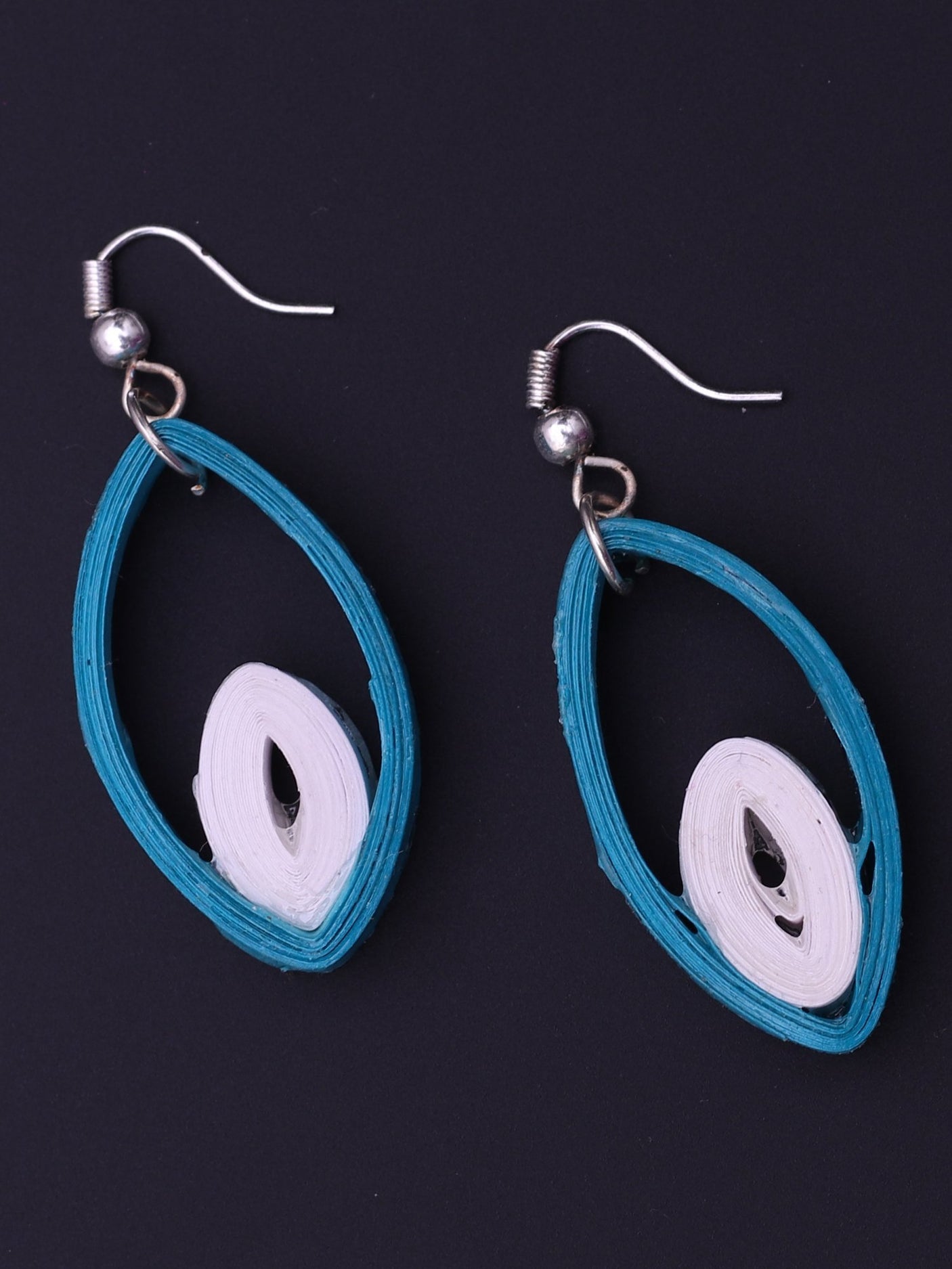 Blue And White Tear Drop Earrings - A Local Tribe