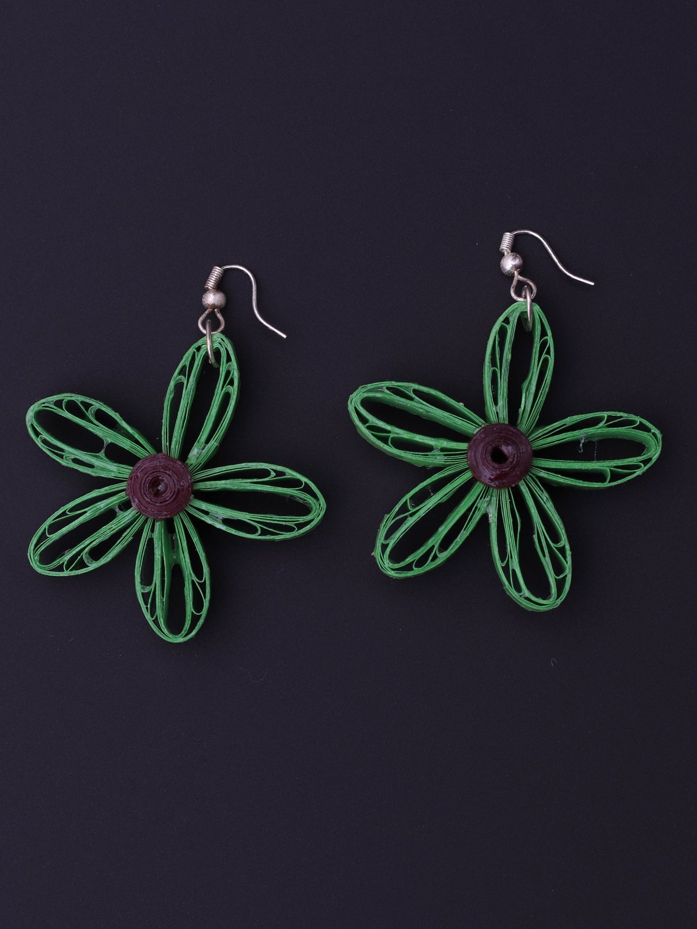 Floral Green Drop Earrings - A Local Tribe