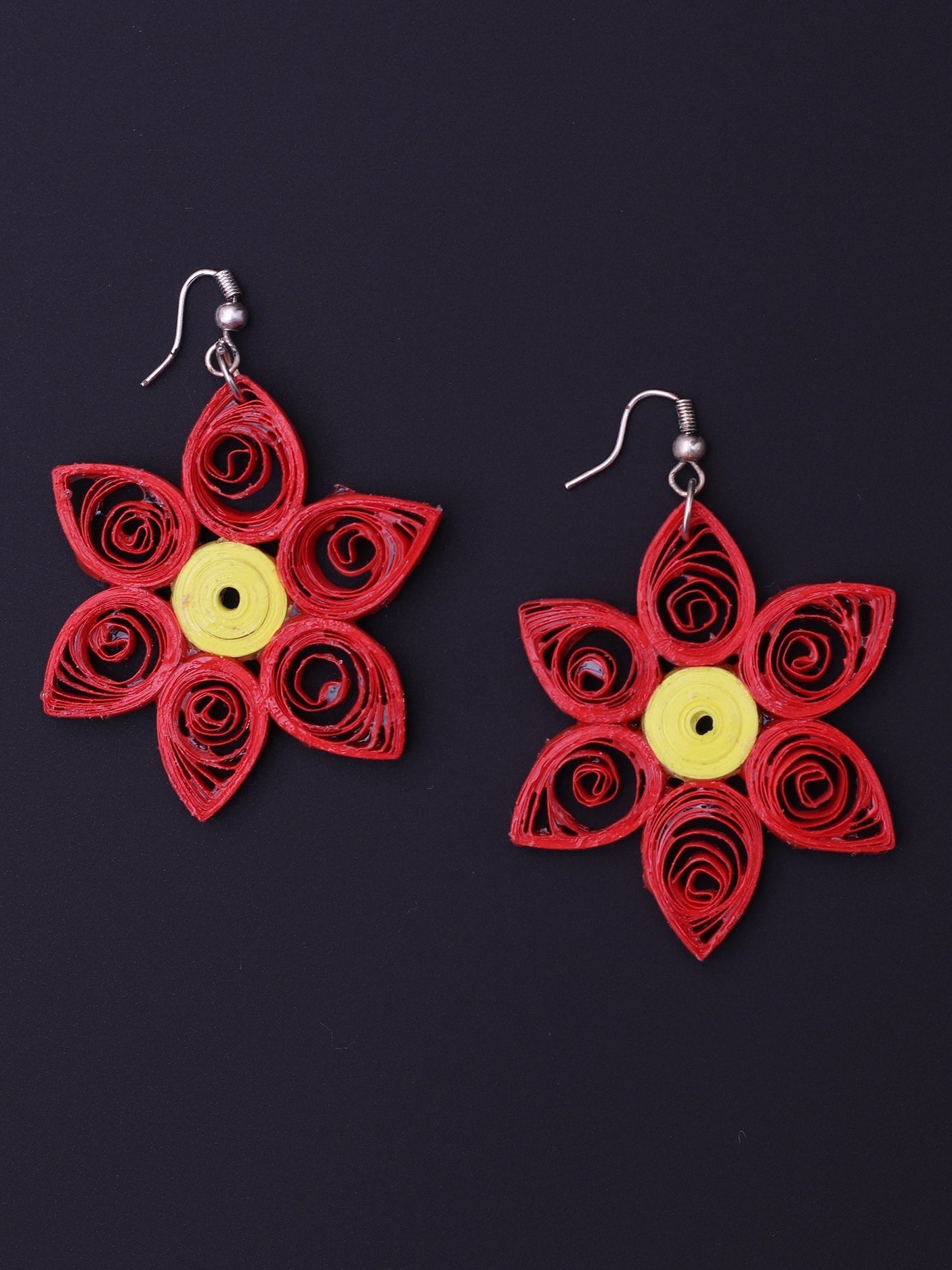 Floral Red Drop Earrings - A Local Tribe