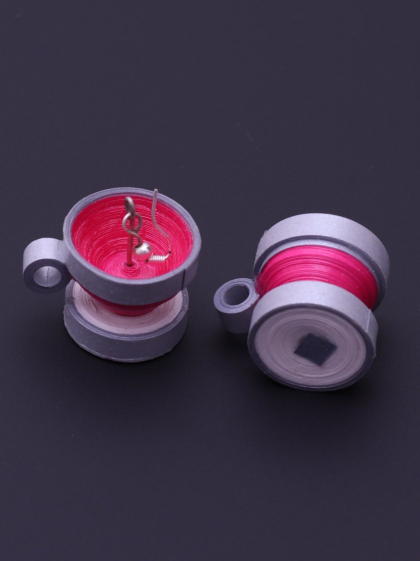 Grey Pink Tea Cup Drop Earrings - A Local Tribe