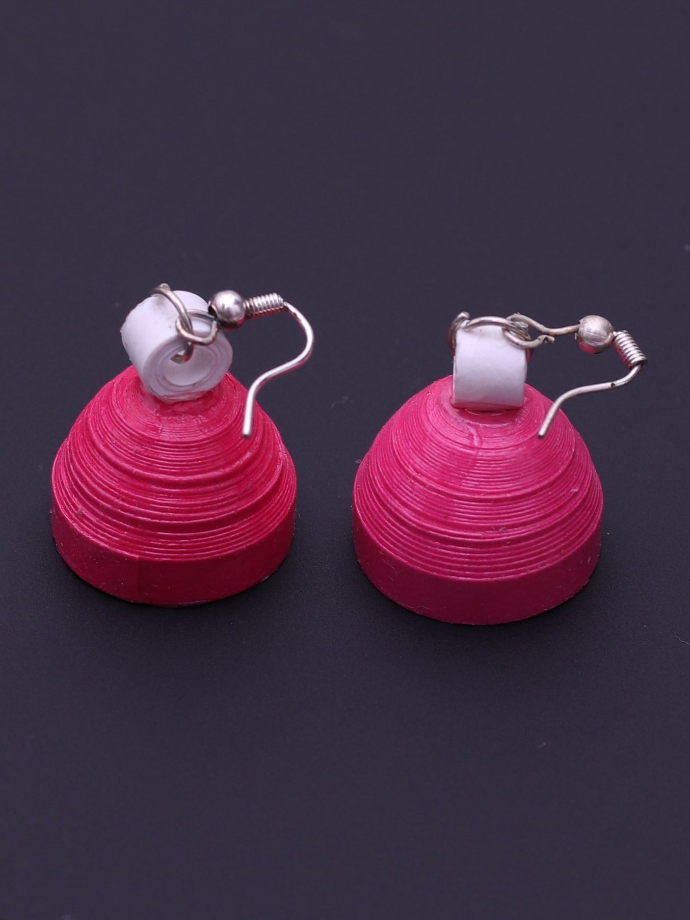 Pink Dome Shaped Earrings - A Local Tribe