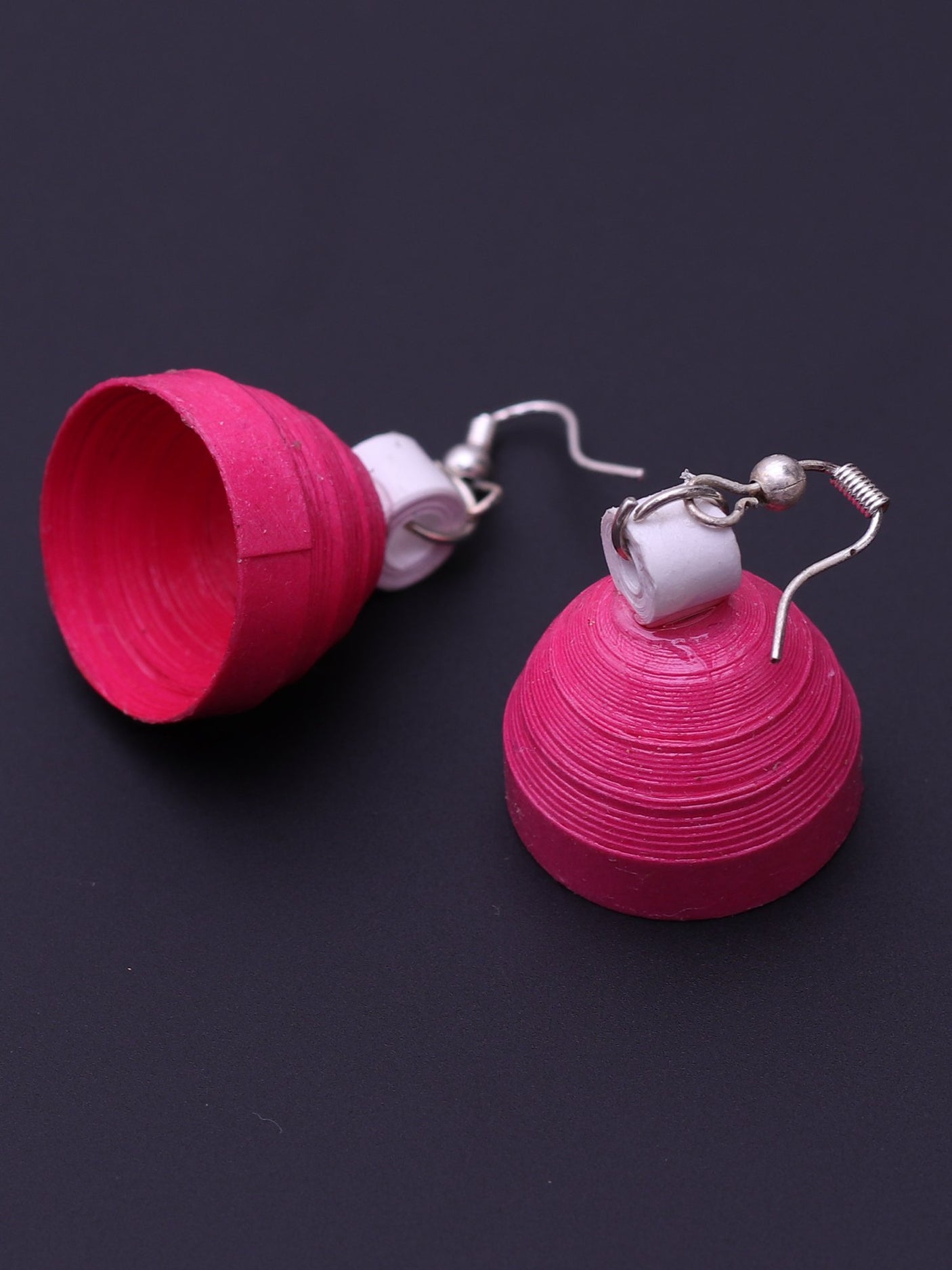 Pink Dome Shaped Earrings - A Local Tribe