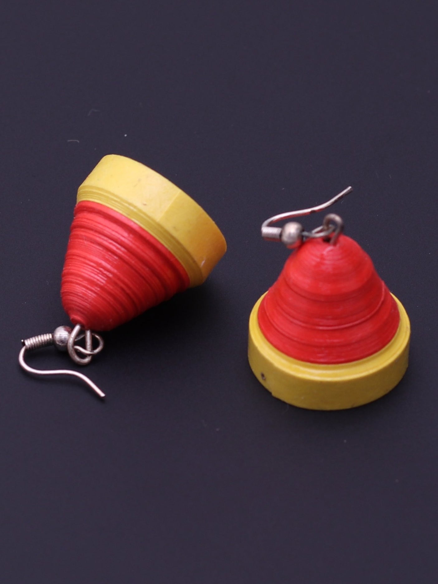 Red Yellow Dome Shaped Earrings - A Local Tribe