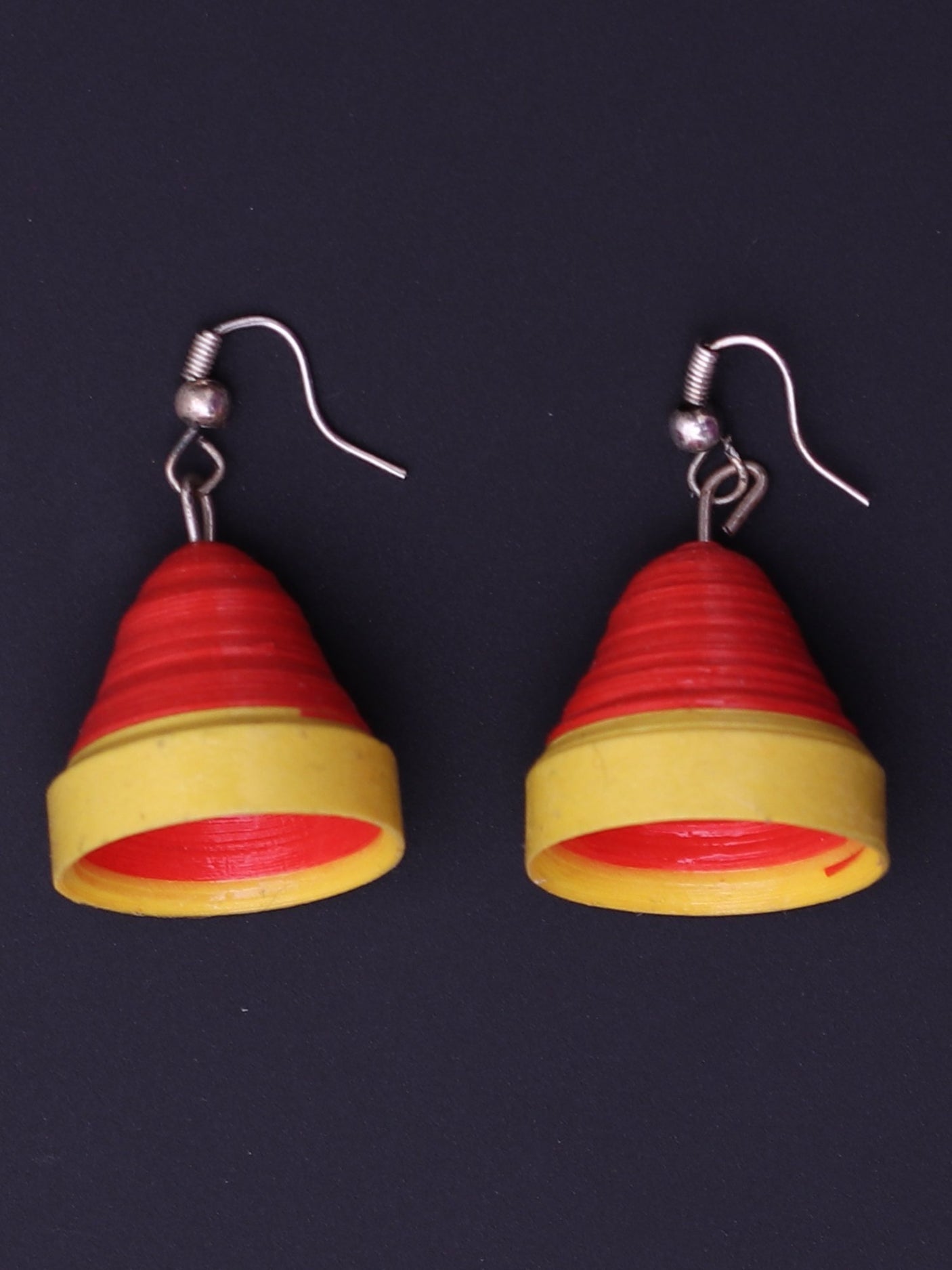 Red Yellow Dome Shaped Earrings - A Local Tribe
